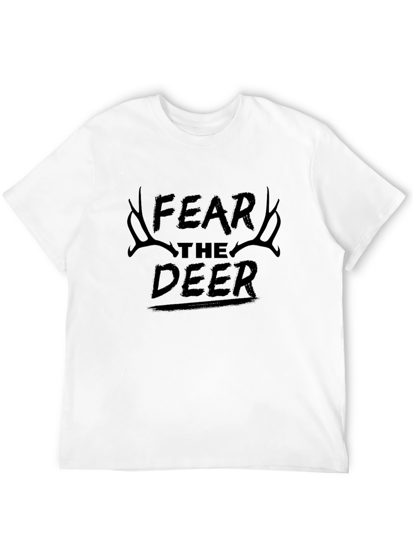 Fear The Deer Black Graphic T-Shirt
