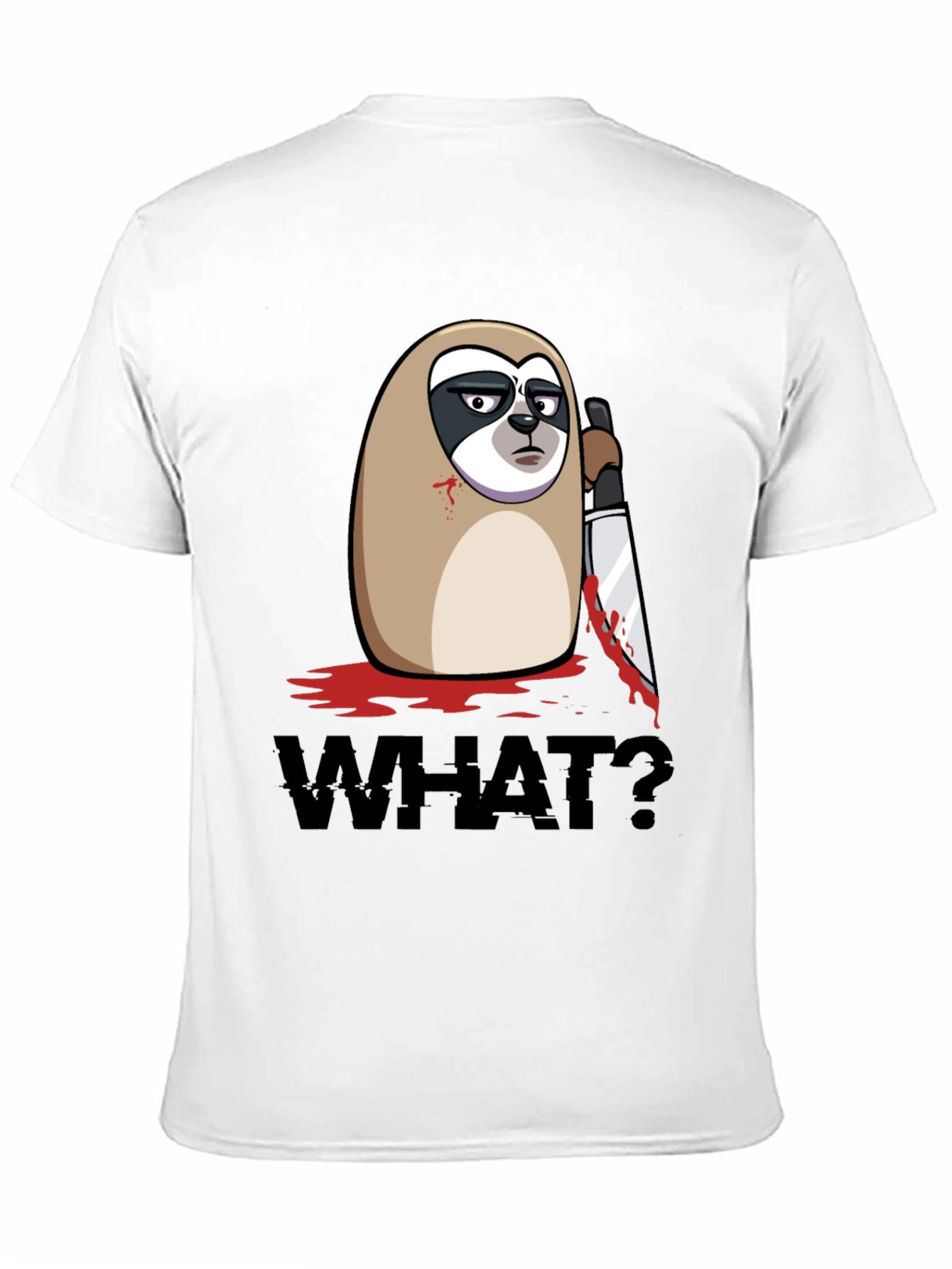 Sloth With Knife Black Graphic Tee