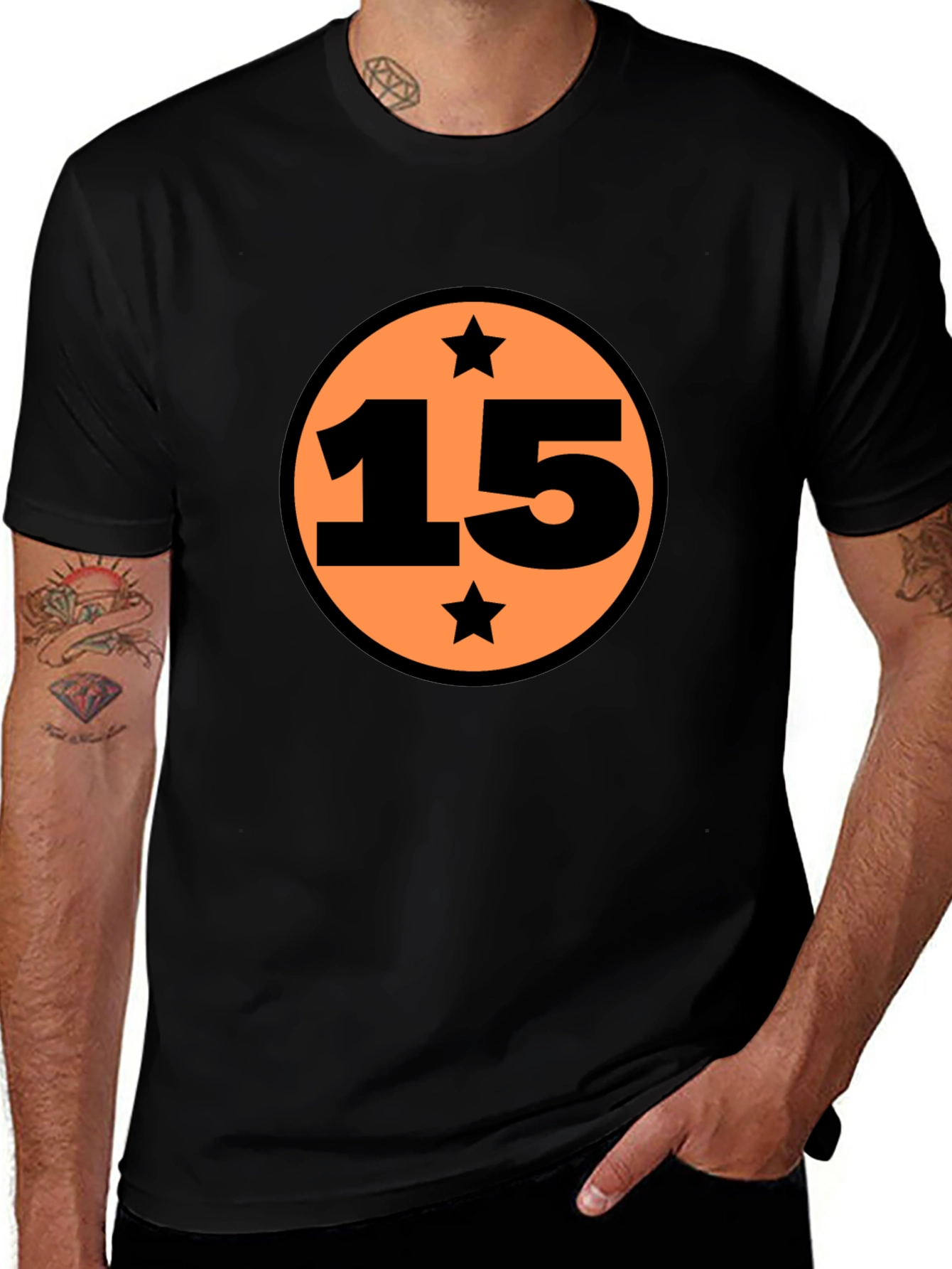 Graphic Tee: Number 15 Star Design