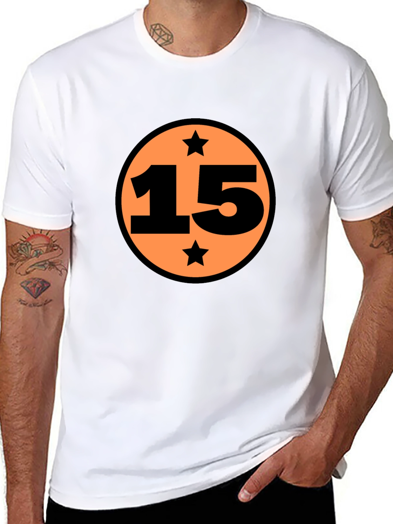 Graphic Tee: Number 15 Star Design