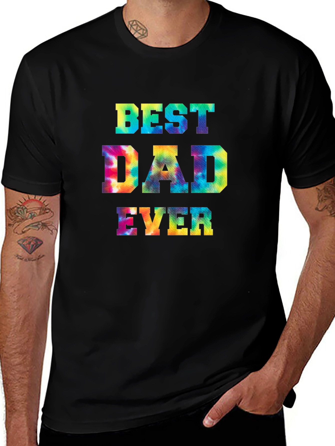 Best Dad Ever Tie Dye Graphic T-Shirt