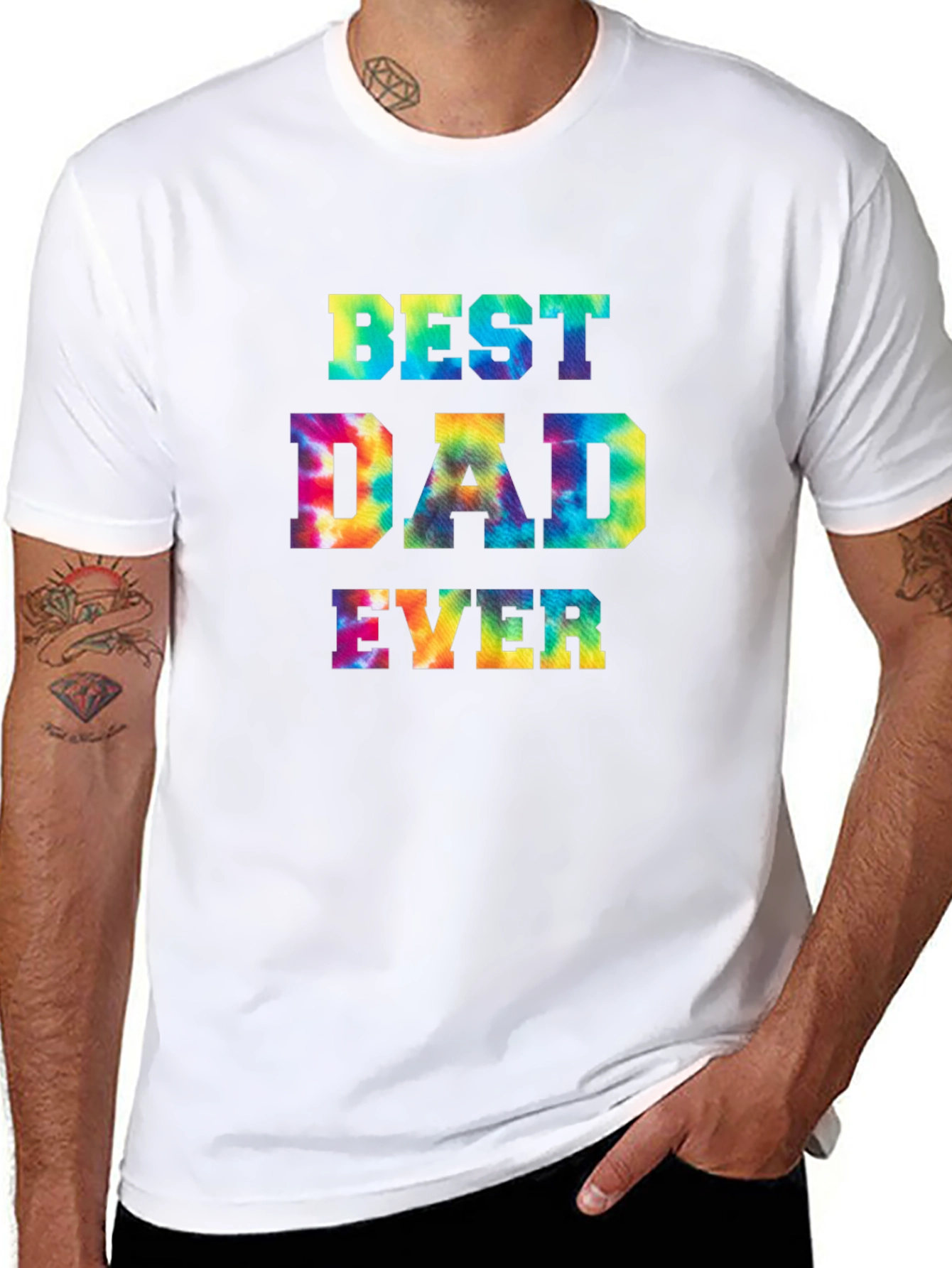 Best Dad Ever Tie Dye Graphic T-Shirt