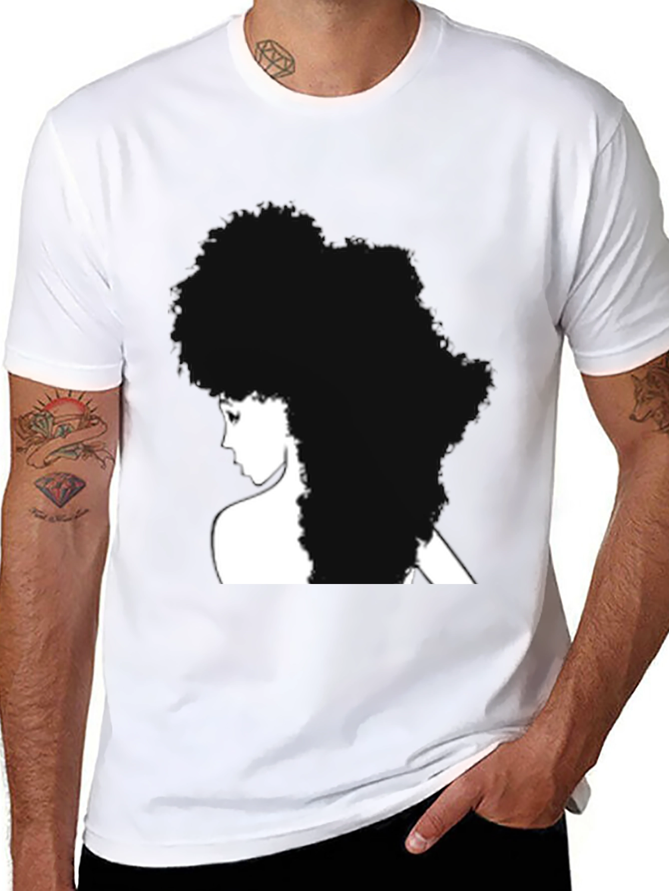 Afro Silhouette Black T-Shirt