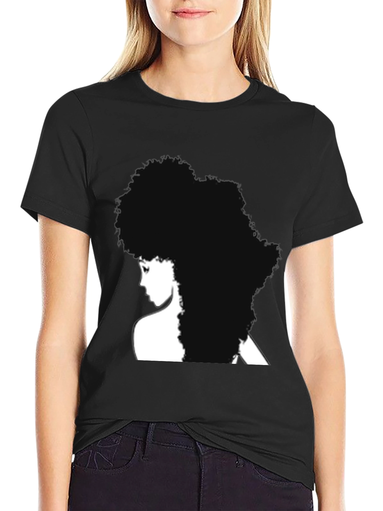 Afro Silhouette Black T-Shirt