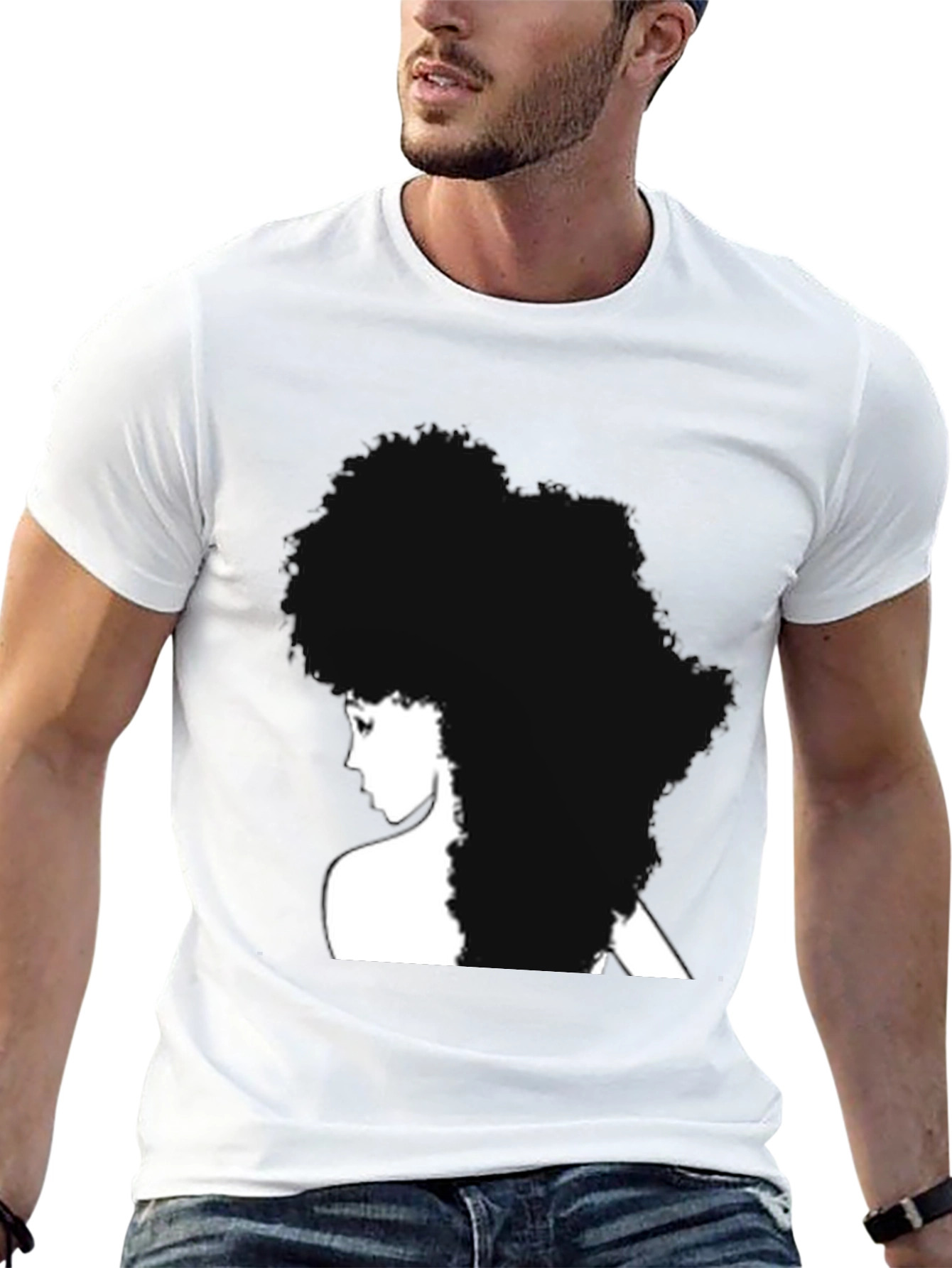 Afro Silhouette Black T-Shirt