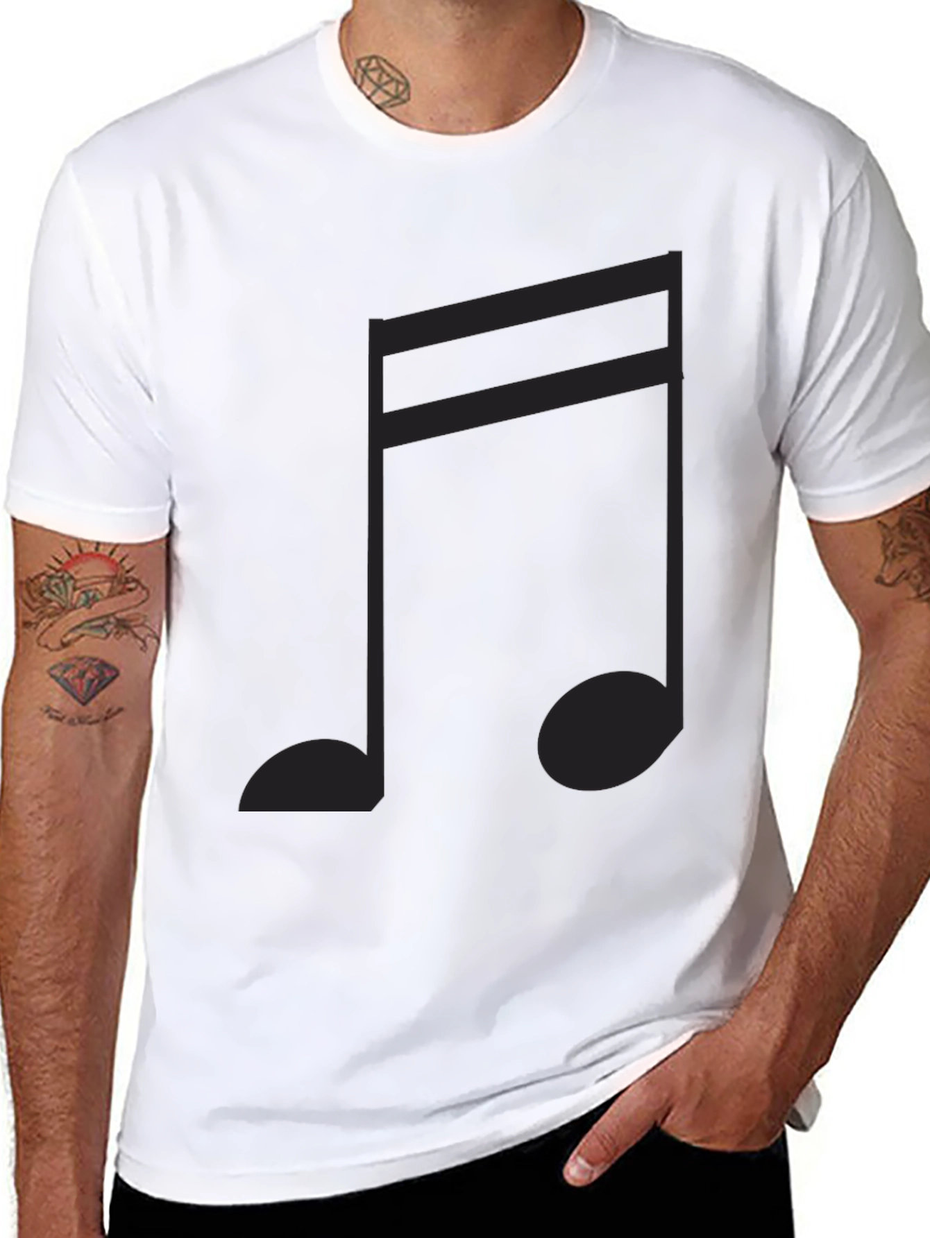 Double Eighth Note Black Tee