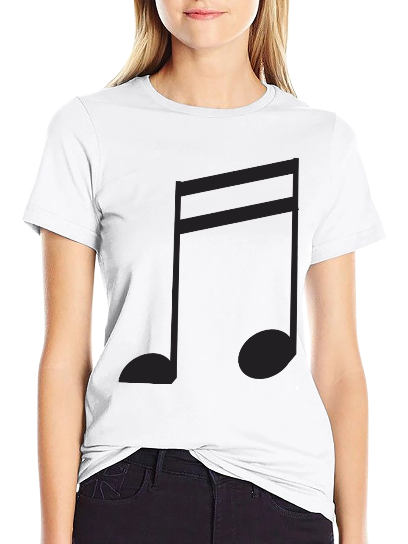 Double Eighth Note Black Tee