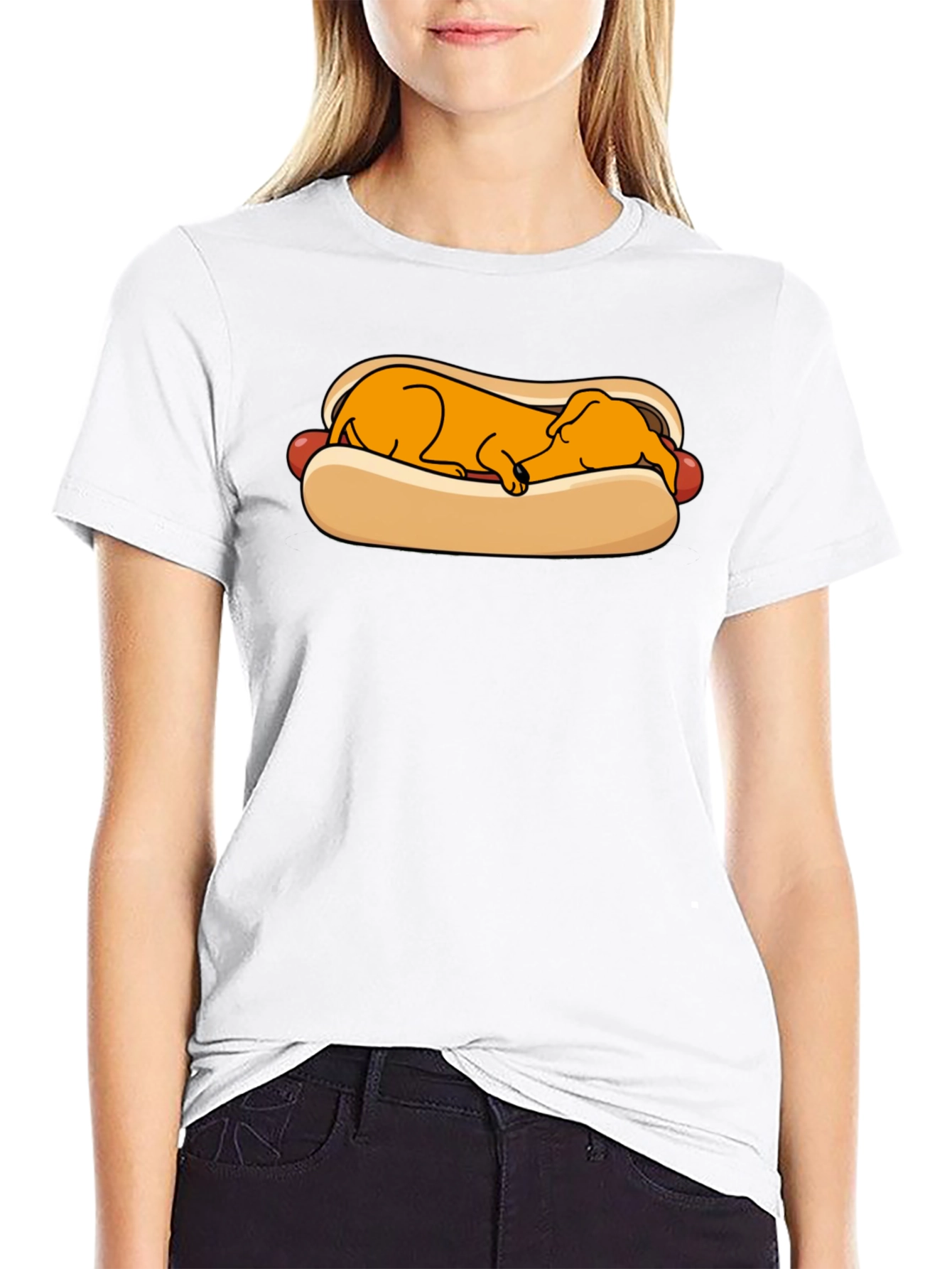 Funny Hot Dog Dachshund Graphic T-Shirt