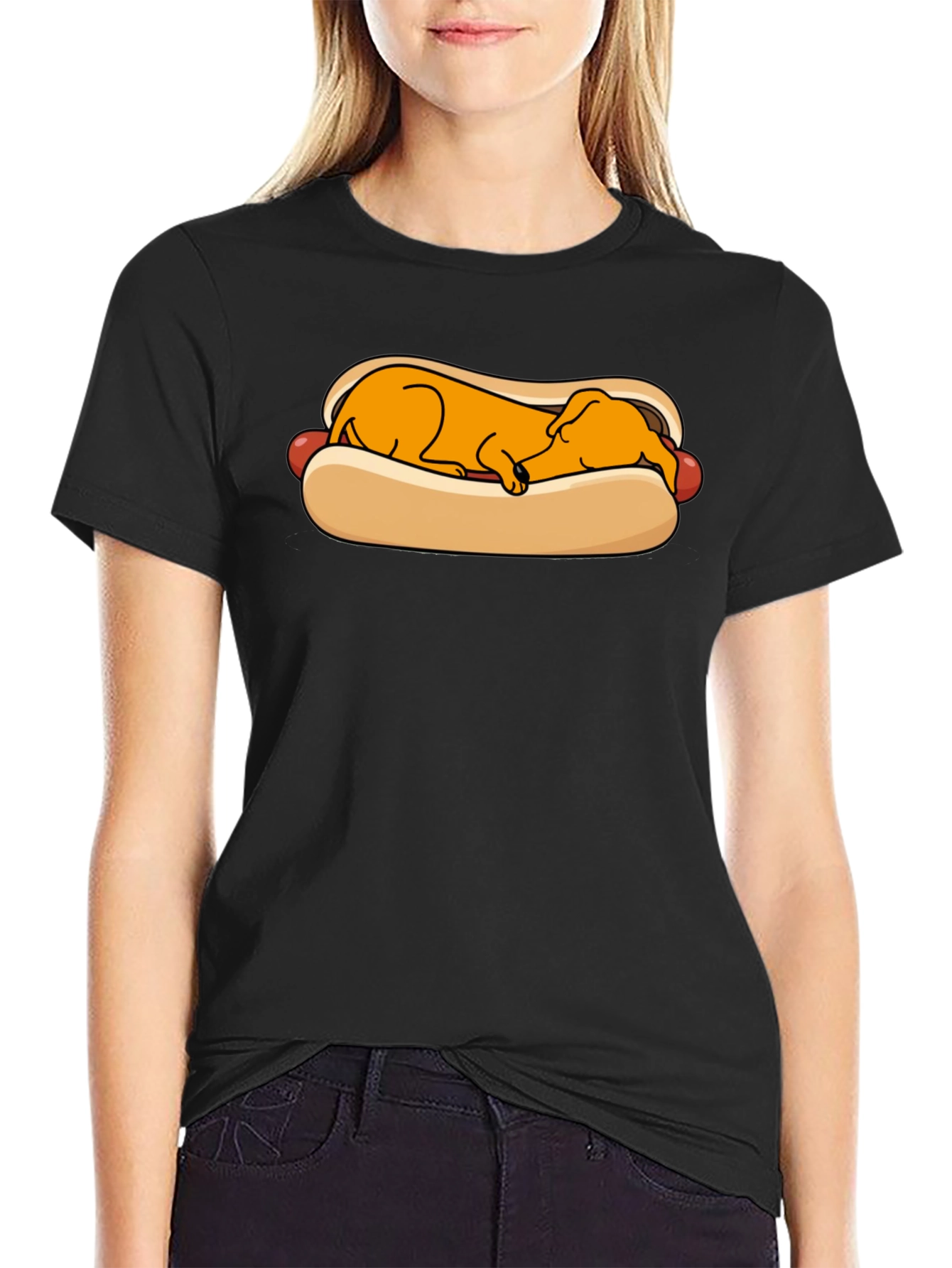 Funny Hot Dog Dachshund Graphic T-Shirt