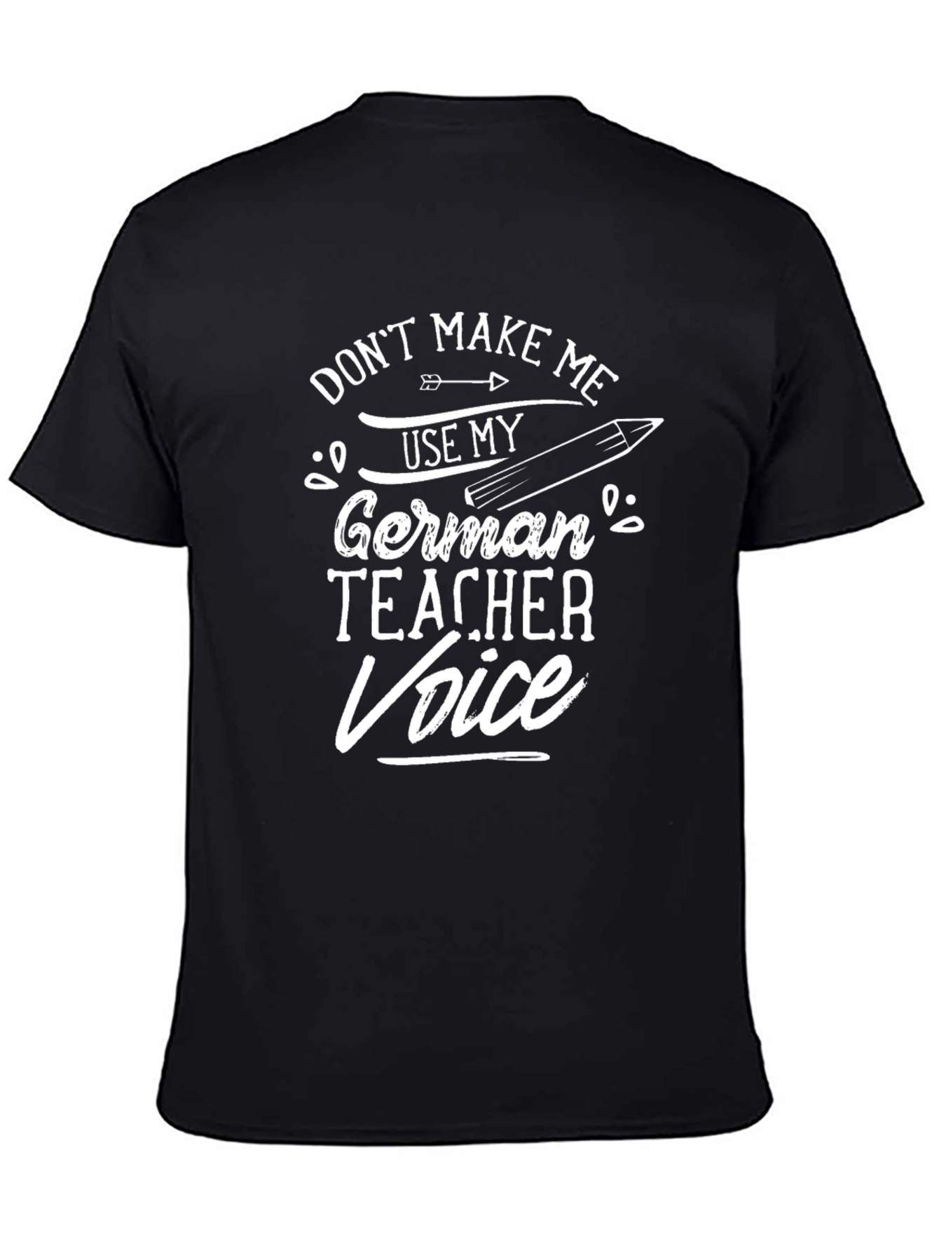 German Teacher Voice T-Shirt - Unisex Black Cotton Tee
