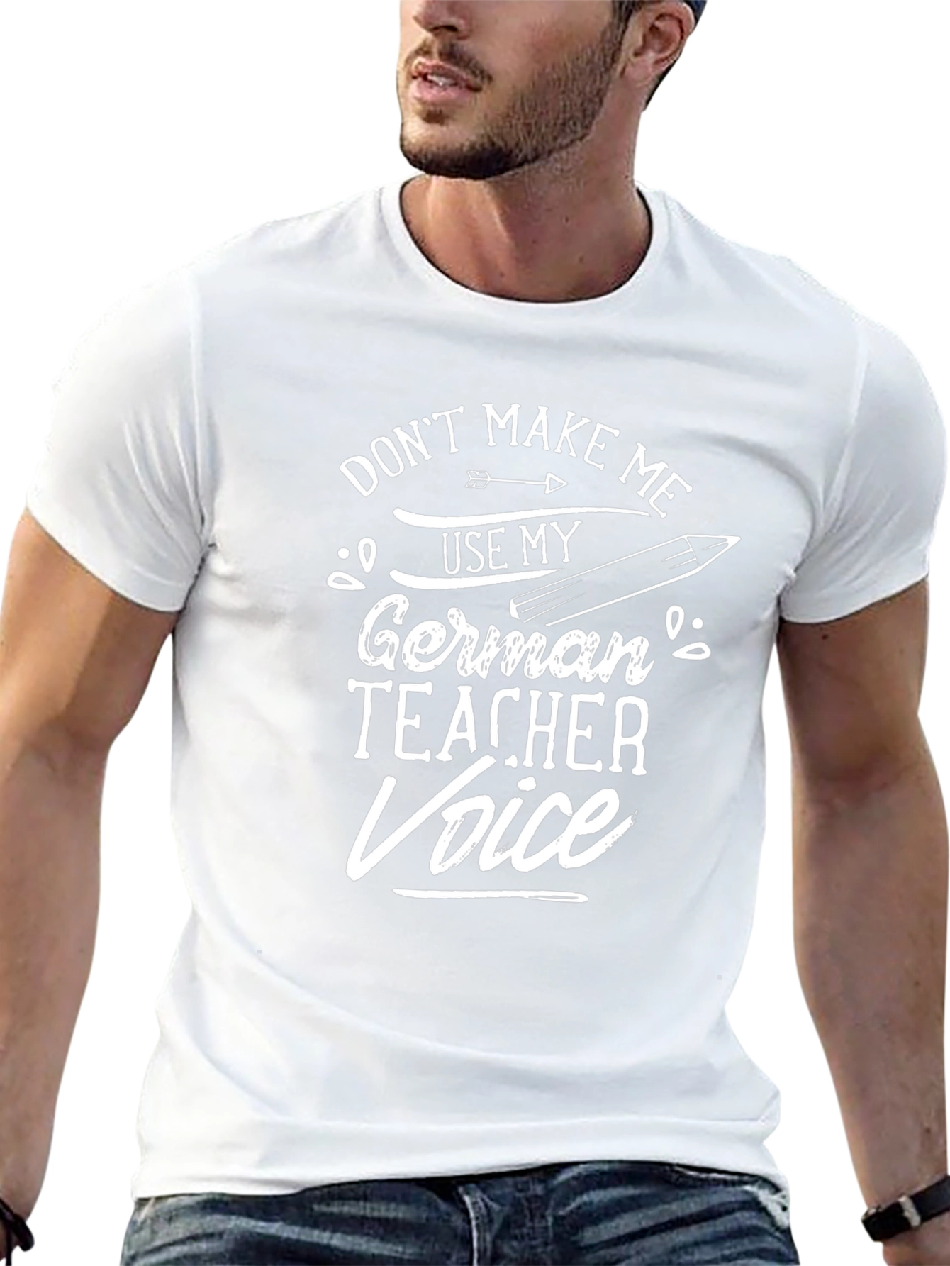 German Teacher Voice T-Shirt - Unisex Black Cotton Tee
