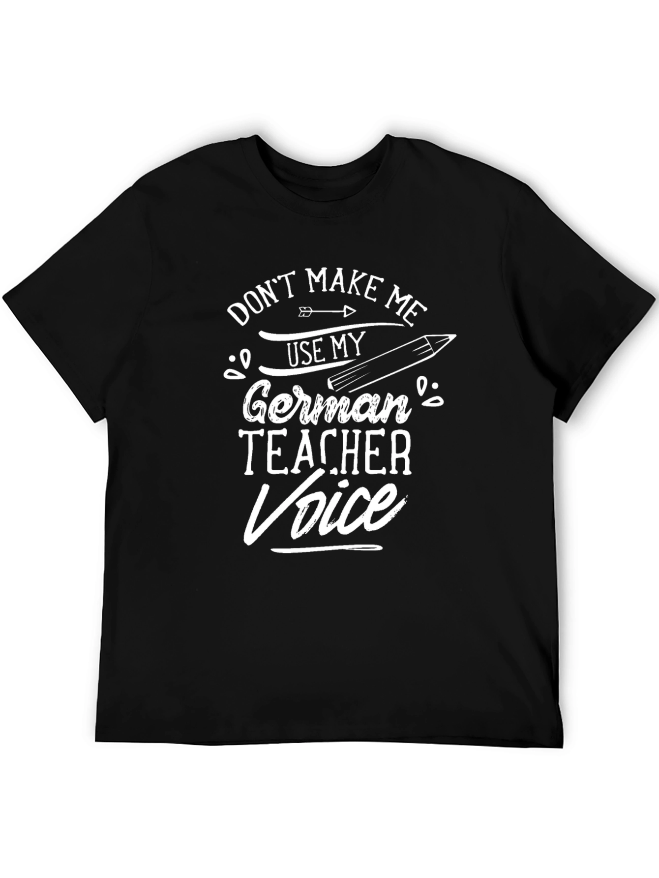 German Teacher Voice T-Shirt - Unisex Black Cotton Tee