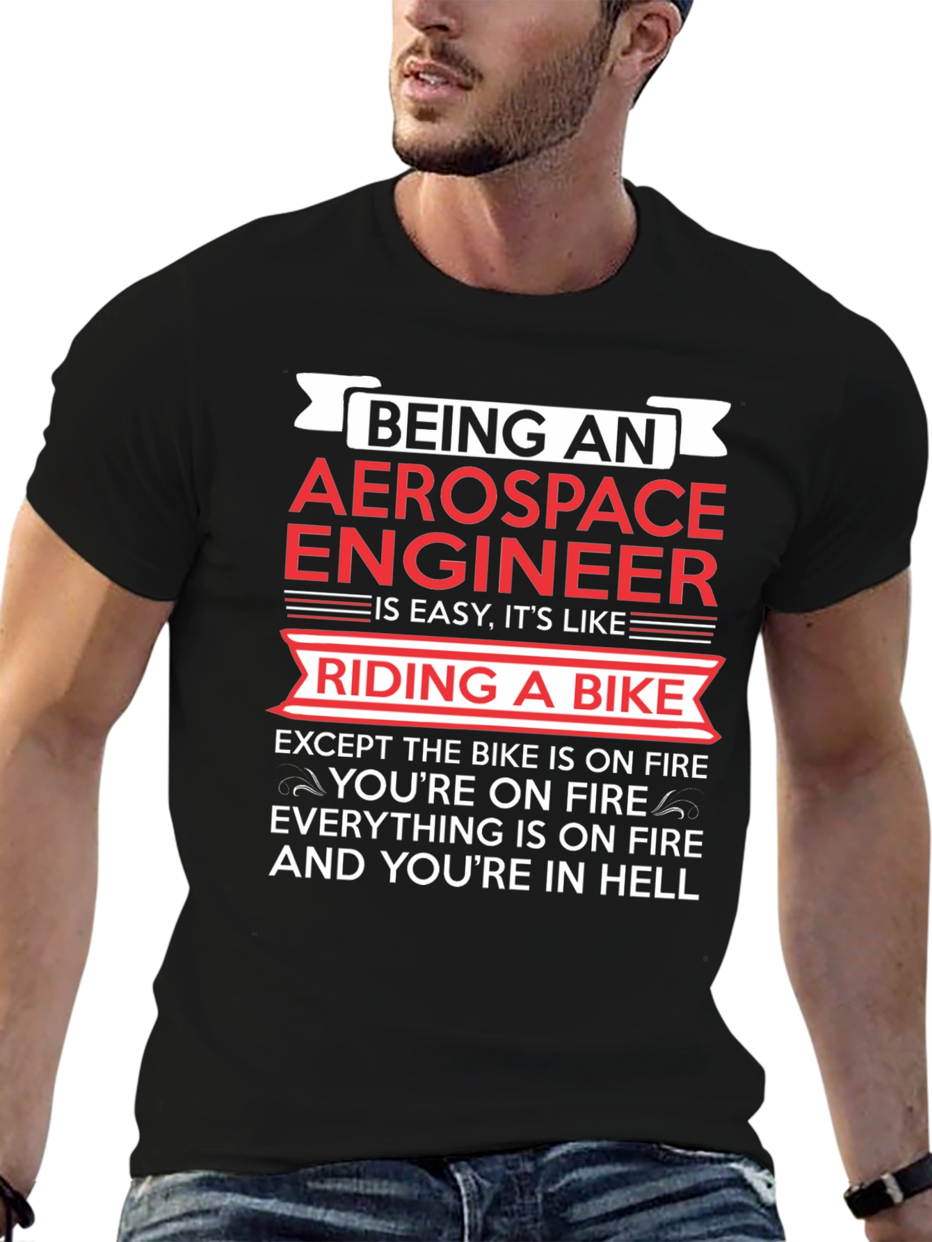 Aerospace Engineer Bike On Fire T-Shirt