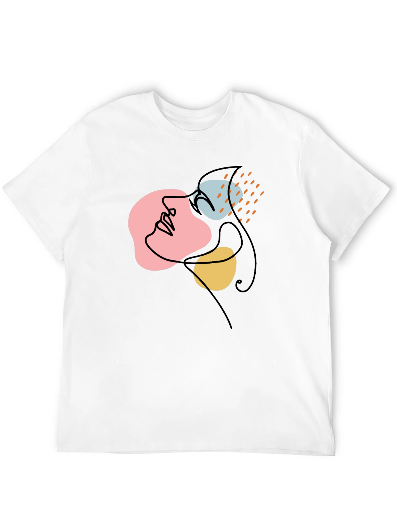 Abstract Face Art Black T-Shirt - Modern Graphic Tee