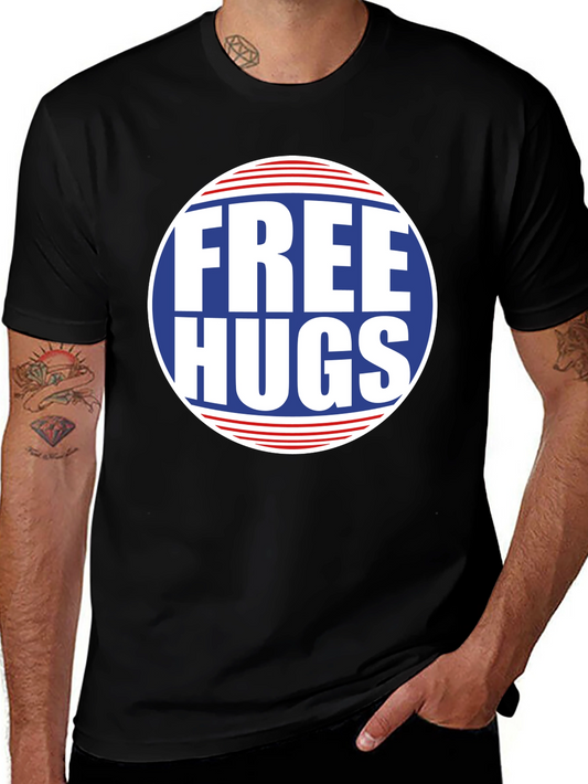 Free Hugs Graphic Tee - Classic Crew Neck T-Shirt