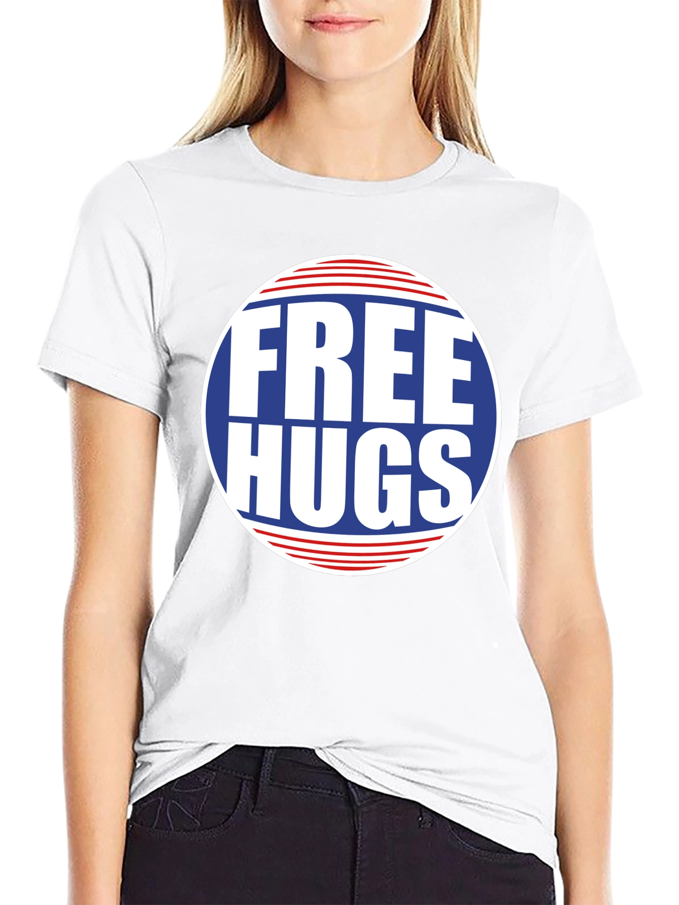 Free Hugs Graphic Tee - Classic Crew Neck T-Shirt