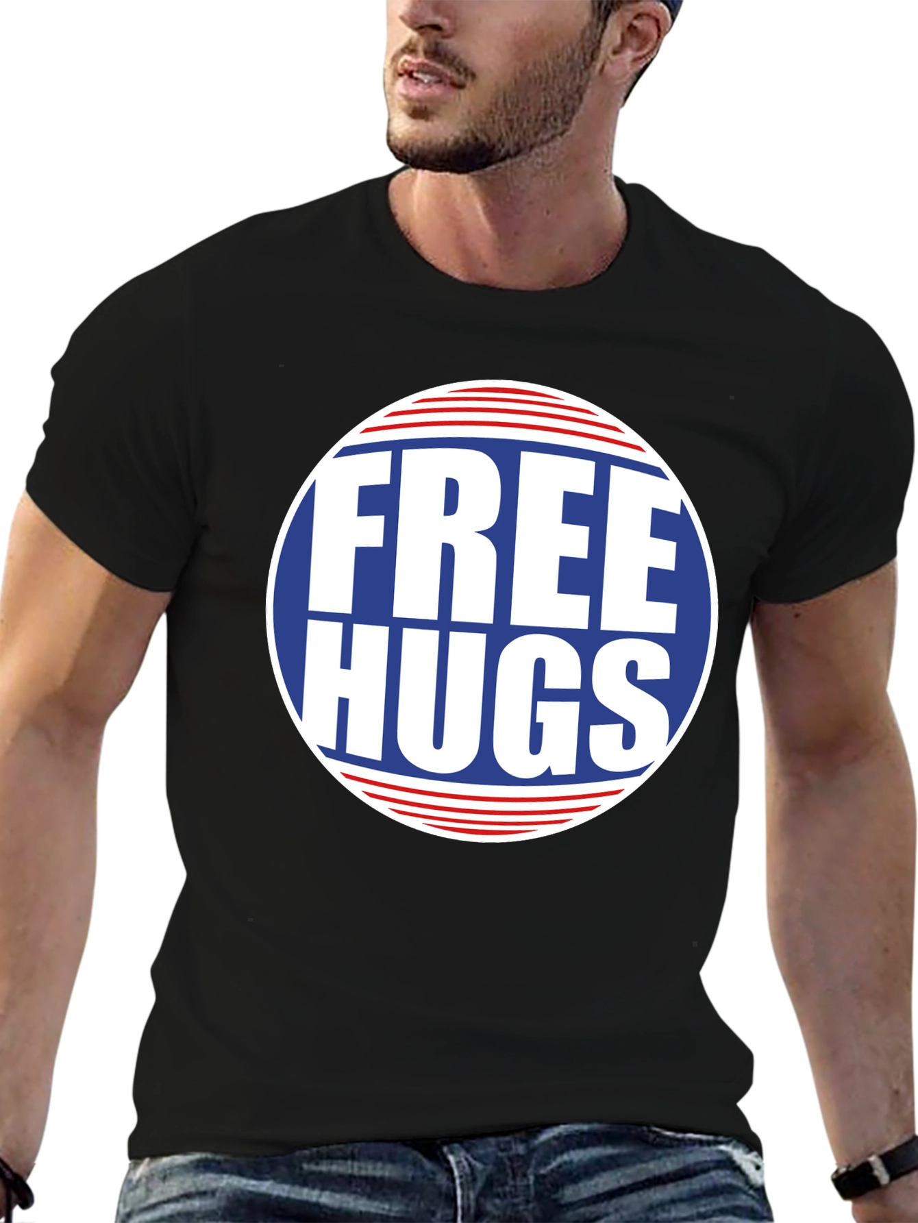 Free Hugs Graphic Tee - Classic Crew Neck T-Shirt