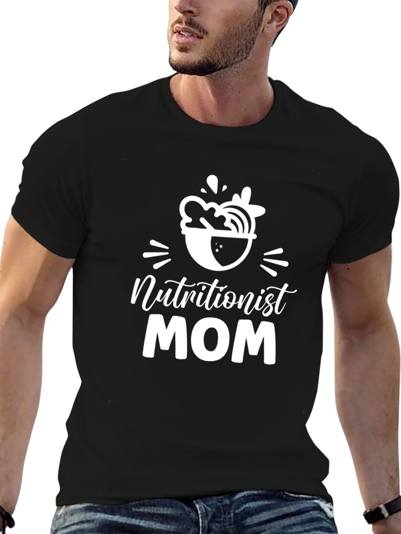 Nutritionist Mom T-Shirt - Black Cotton Blend