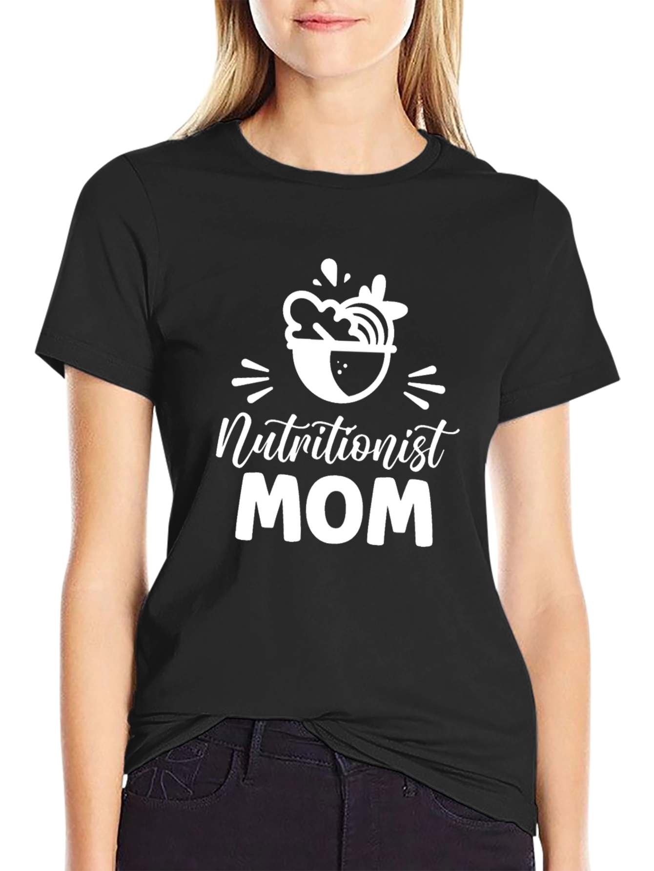 Nutritionist Mom T-Shirt - Black Cotton Blend