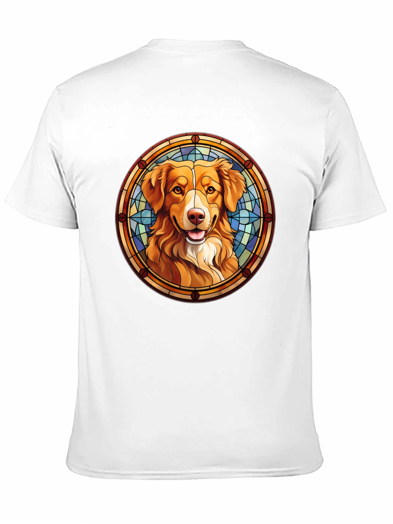 Dog Portrait T-Shirt - Stained Glass Style