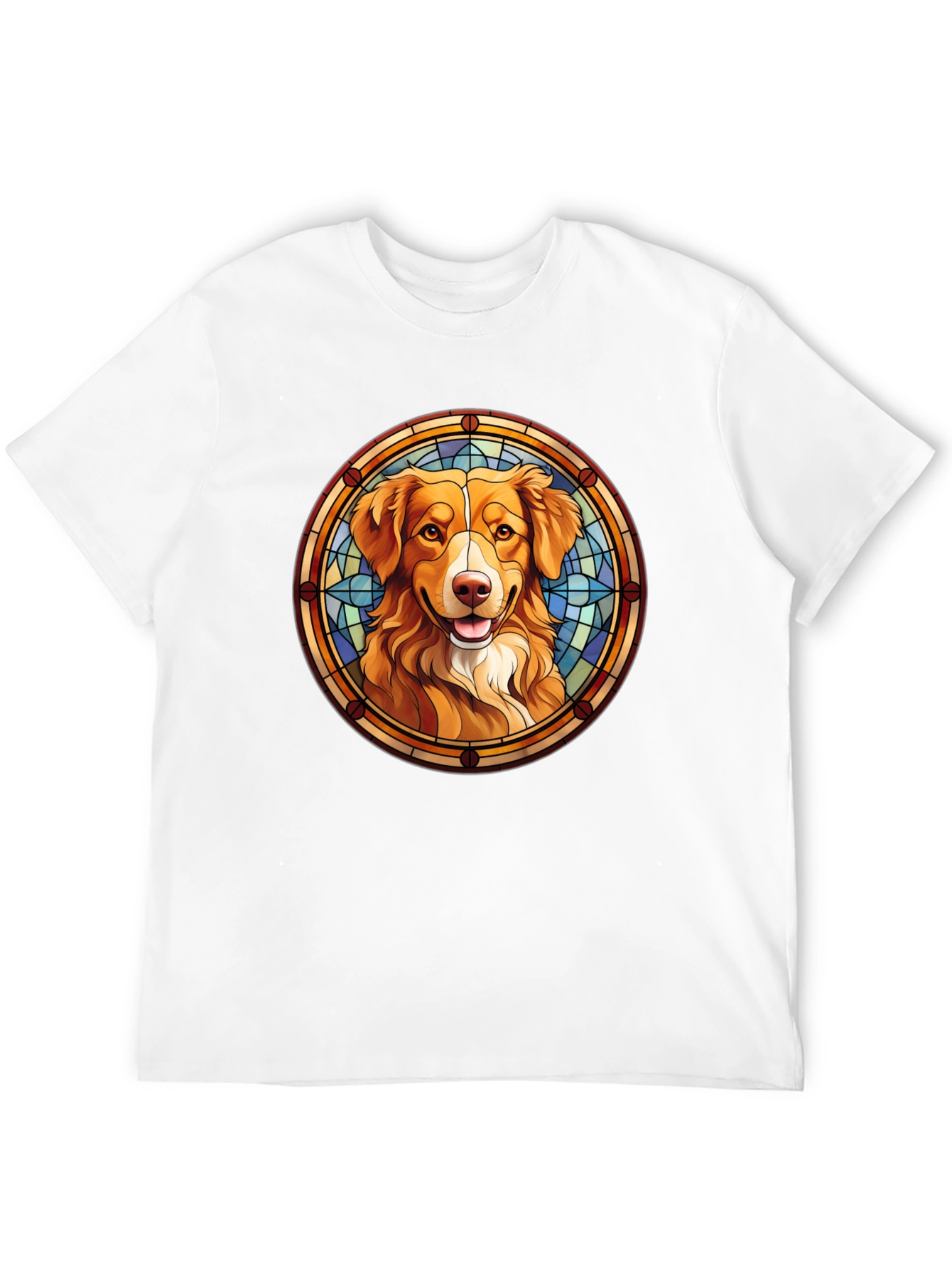 Dog Portrait T-Shirt - Stained Glass Style