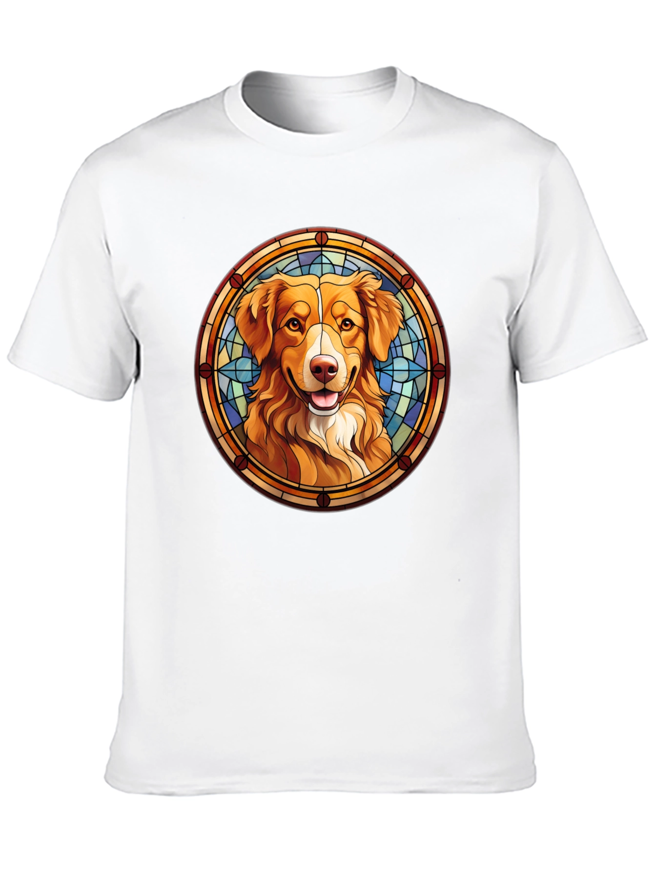 Dog Portrait T-Shirt - Stained Glass Style