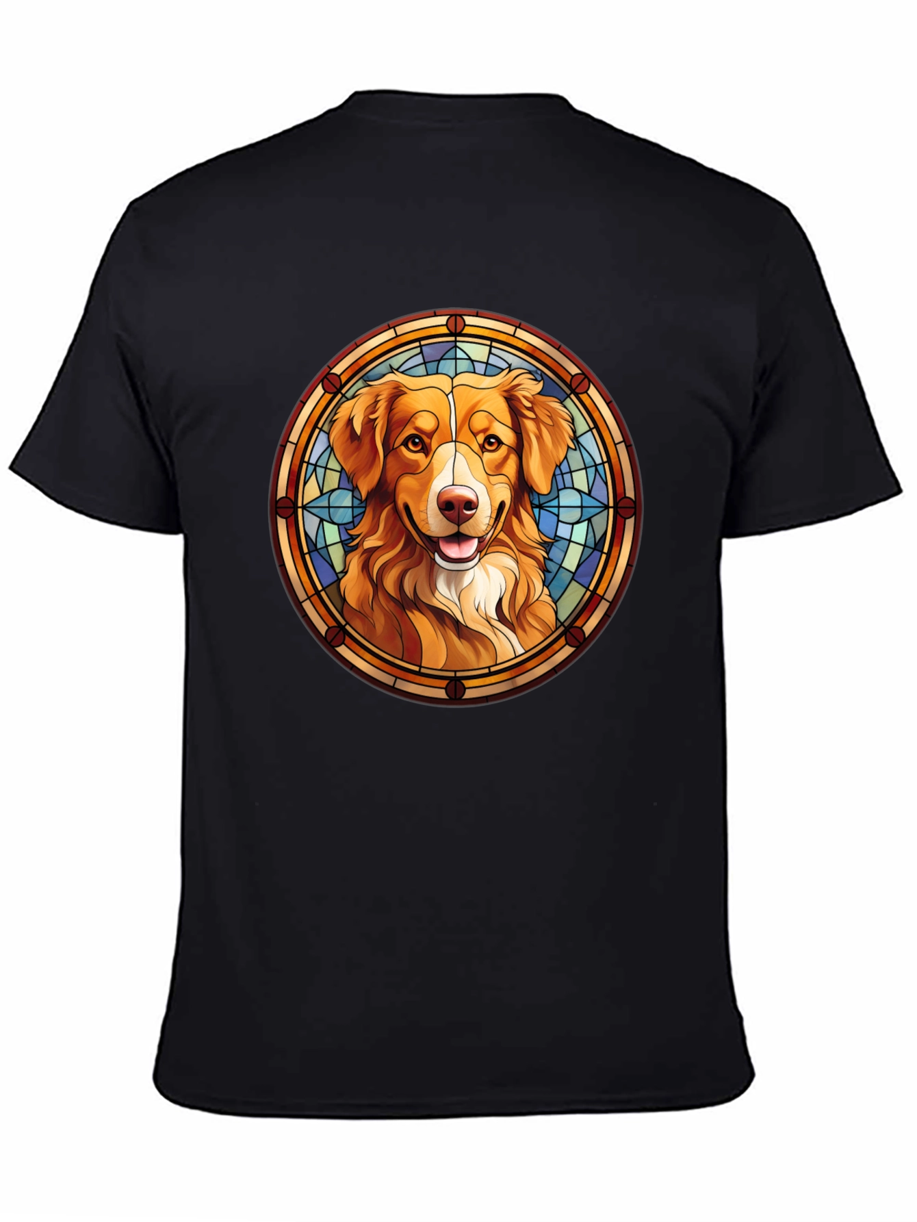 Dog Portrait T-Shirt - Stained Glass Style