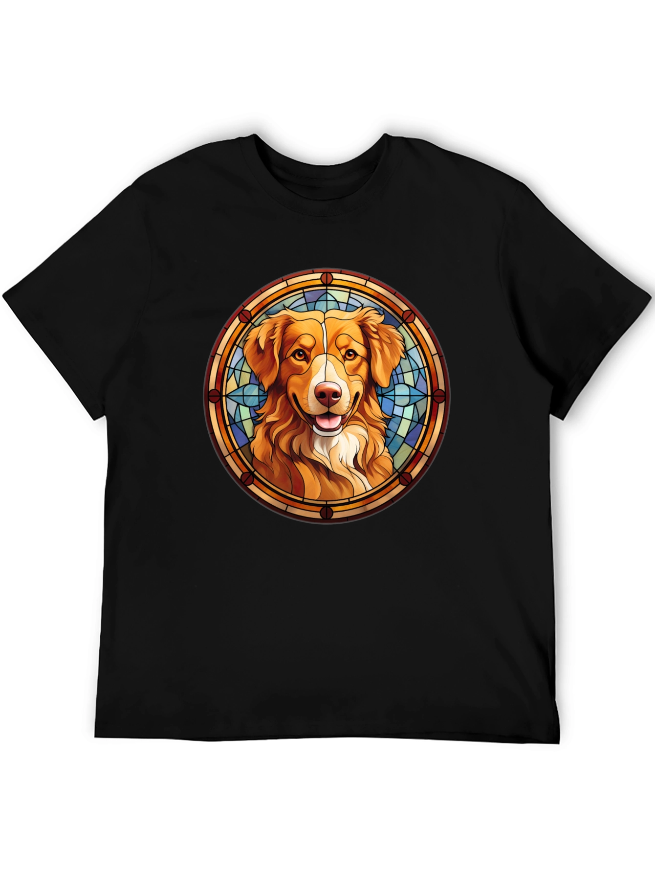 Dog Portrait T-Shirt - Stained Glass Style