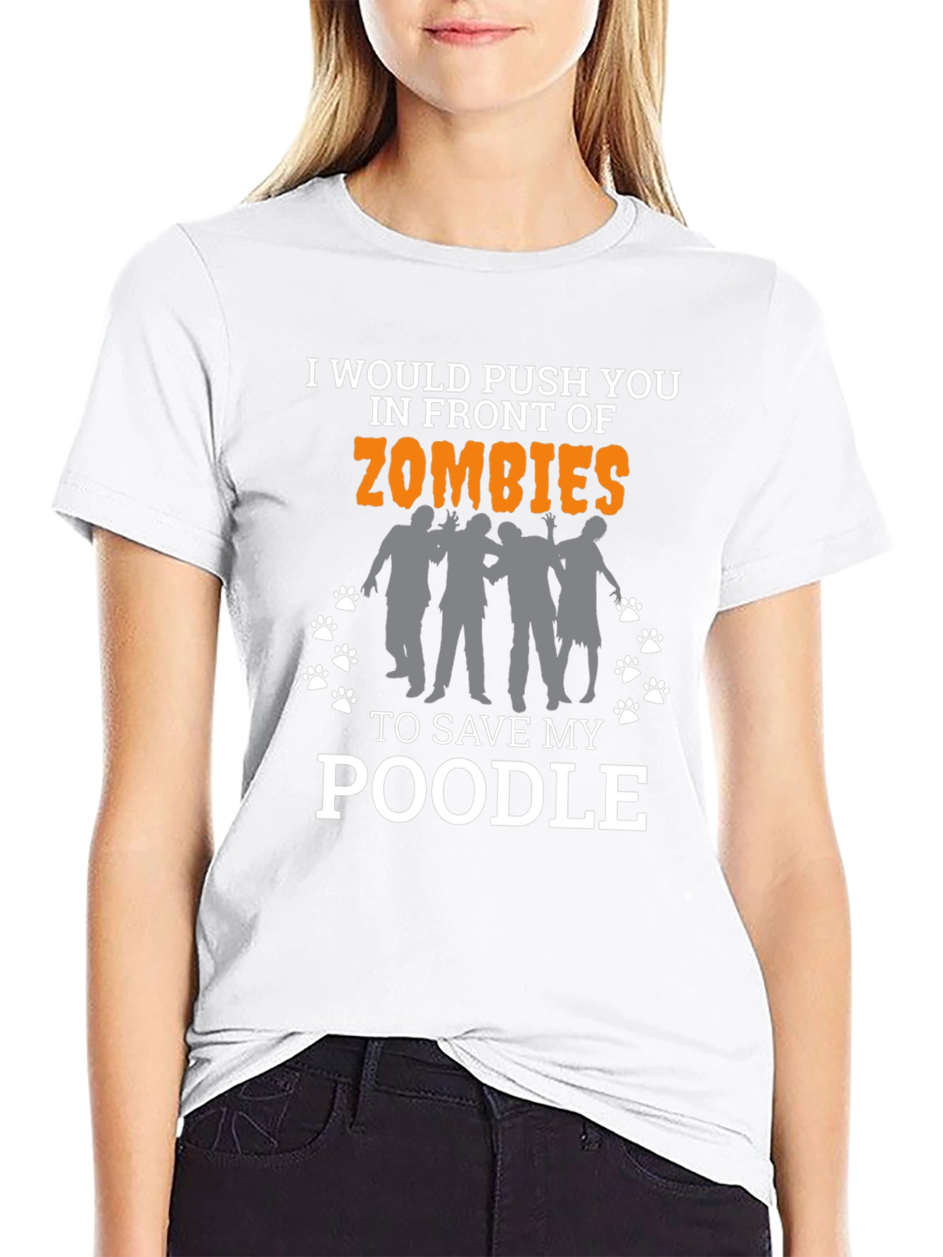 Zombie Poodle T-Shirt Funny Novelty Tee