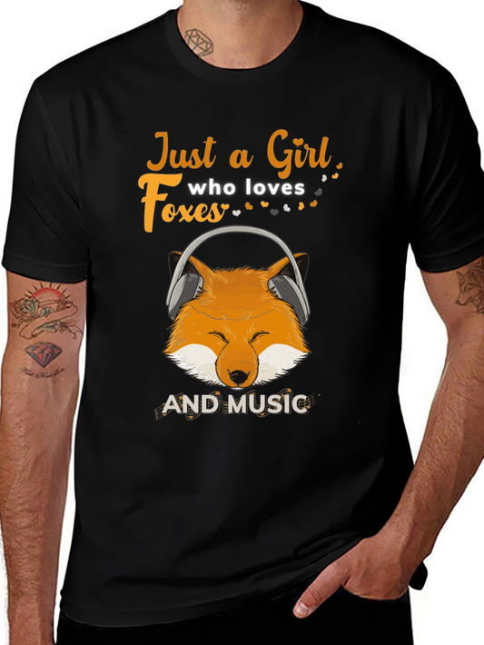 Just a Girl Who Loves Foxes & Music T-Shirt
