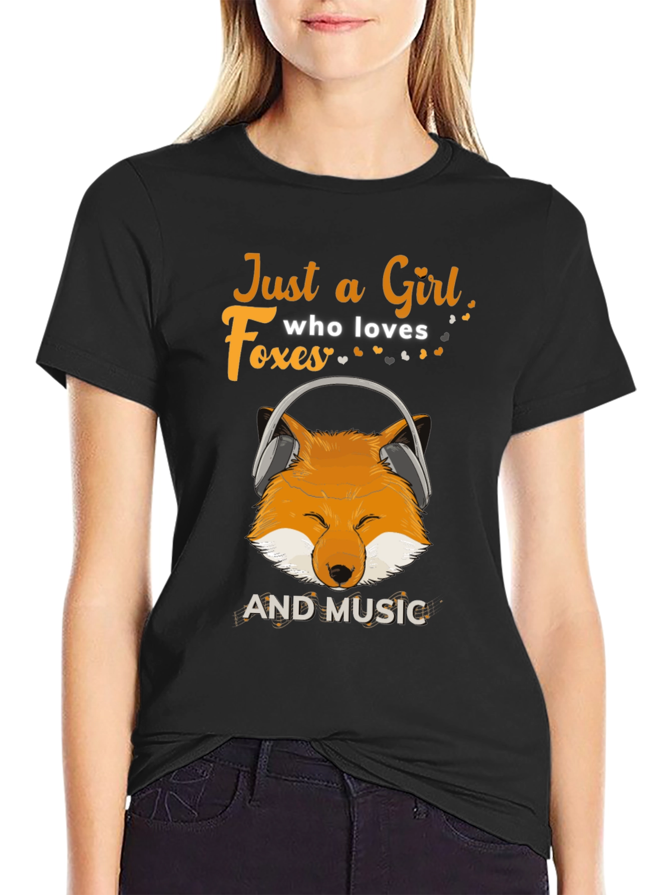 Just a Girl Who Loves Foxes & Music T-Shirt