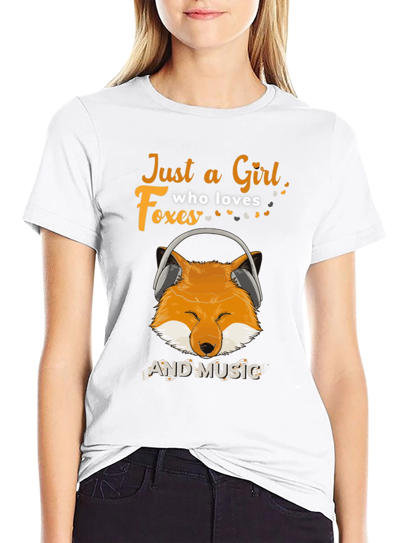 Just a Girl Who Loves Foxes & Music T-Shirt