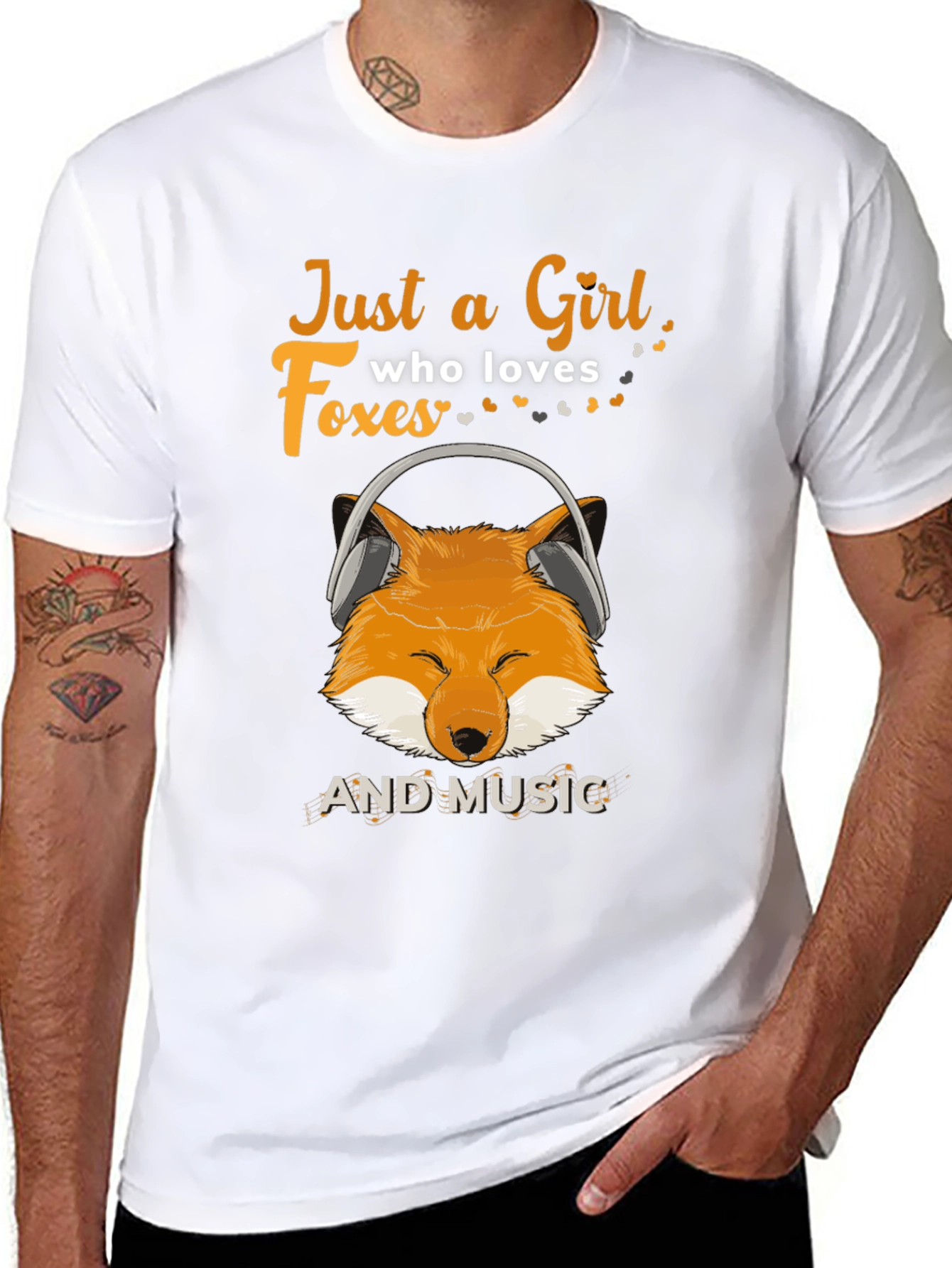 Just a Girl Who Loves Foxes & Music T-Shirt