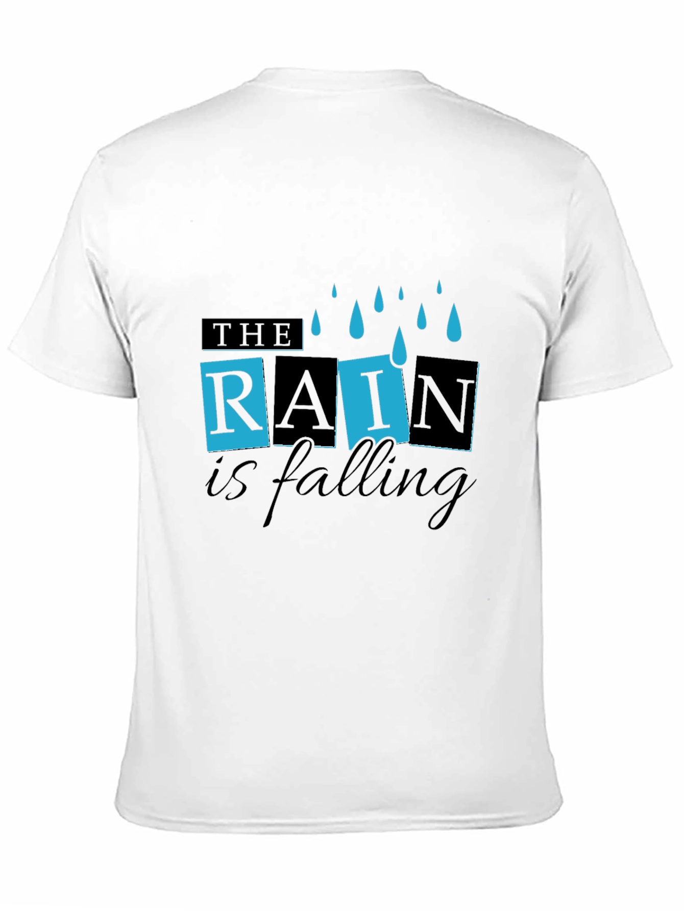 Rain is Falling Graphic Black T-Shirt