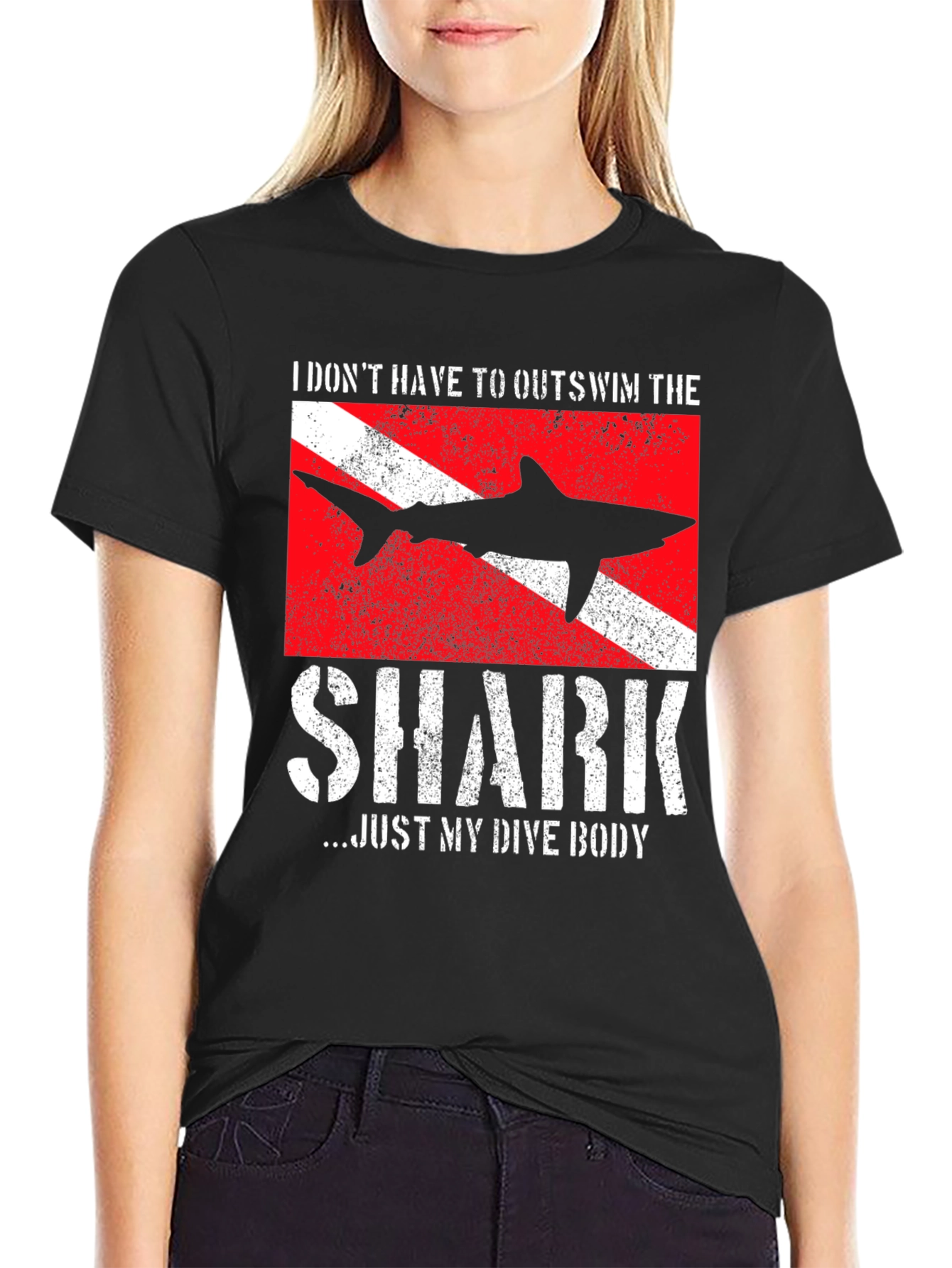 Diver Shark T-Shirt - Funny Dive Body Tee
