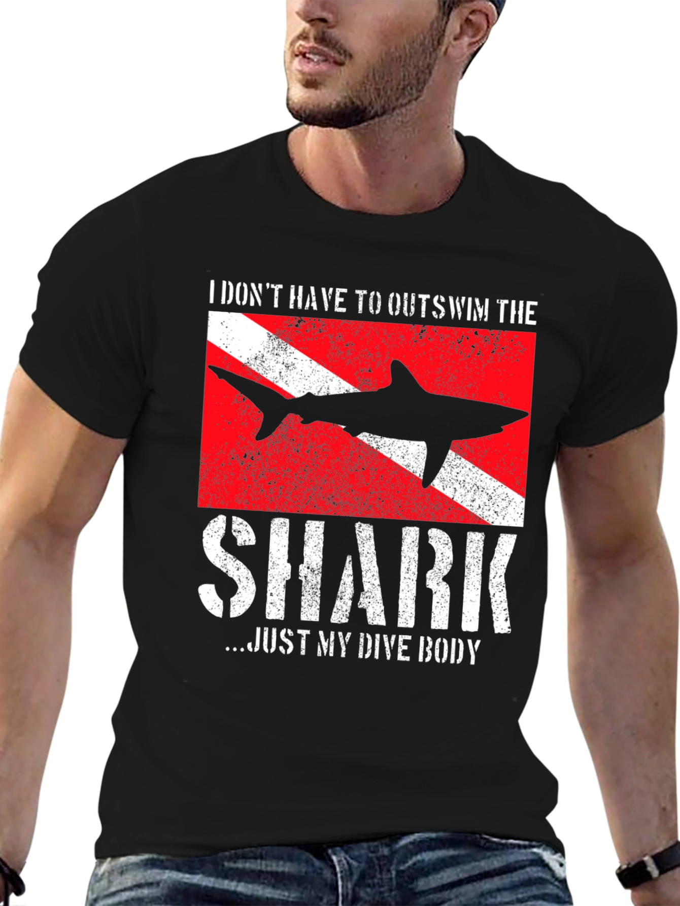 Diver Shark T-Shirt - Funny Dive Body Tee