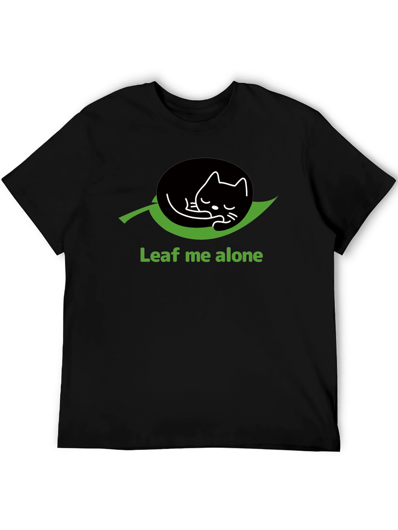 Leaf Me Alone Cat T-Shirt - Funny Graphic Tee