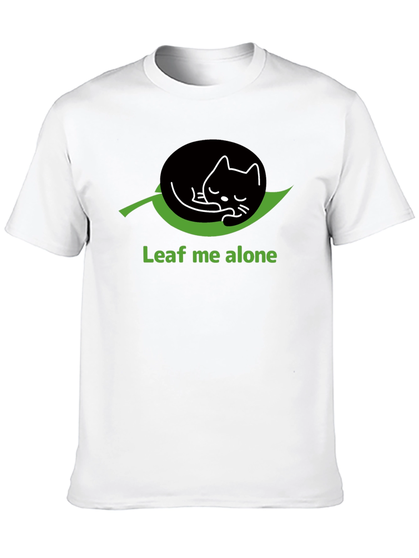 Leaf Me Alone Cat T-Shirt - Funny Graphic Tee