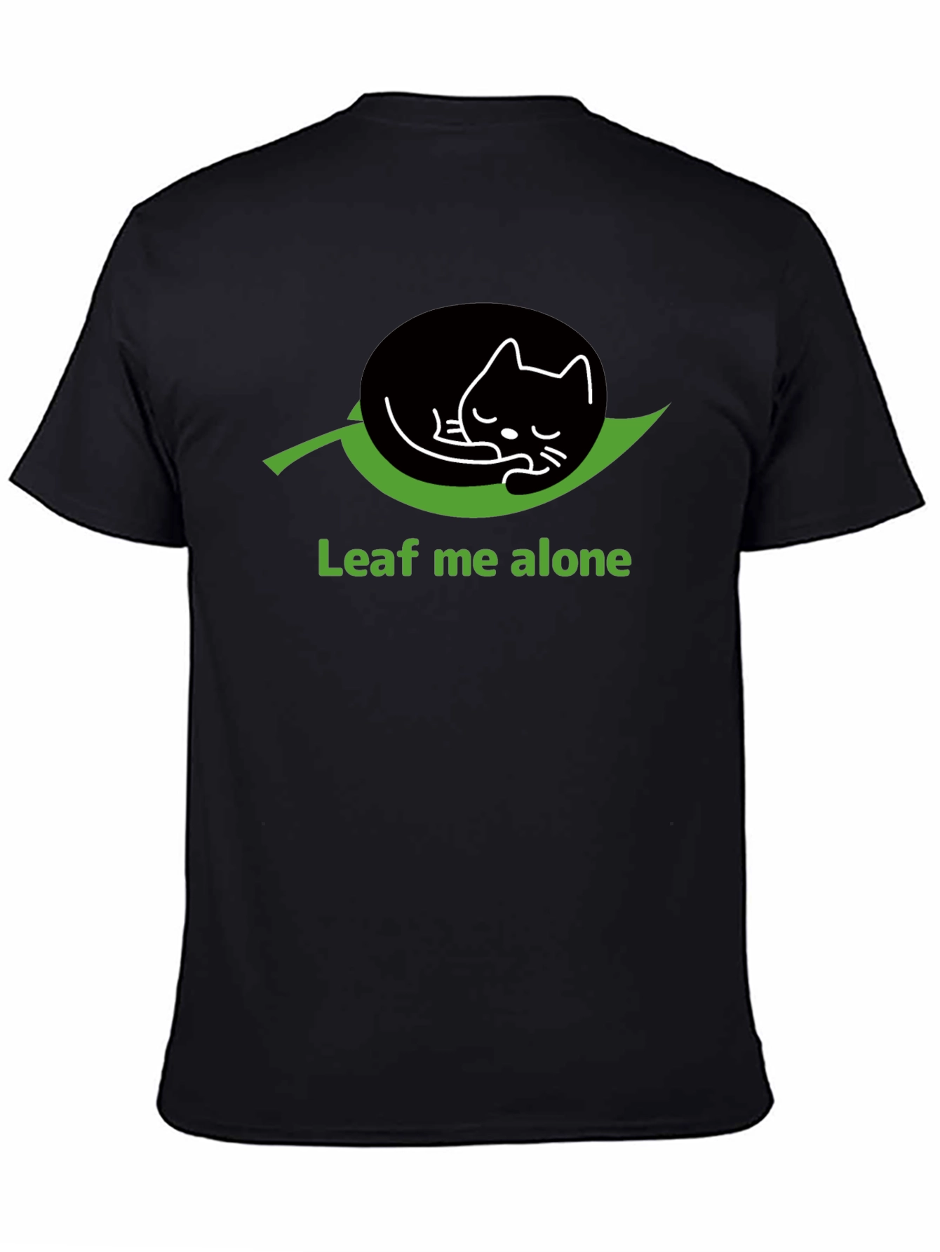 Leaf Me Alone Cat T-Shirt - Funny Graphic Tee