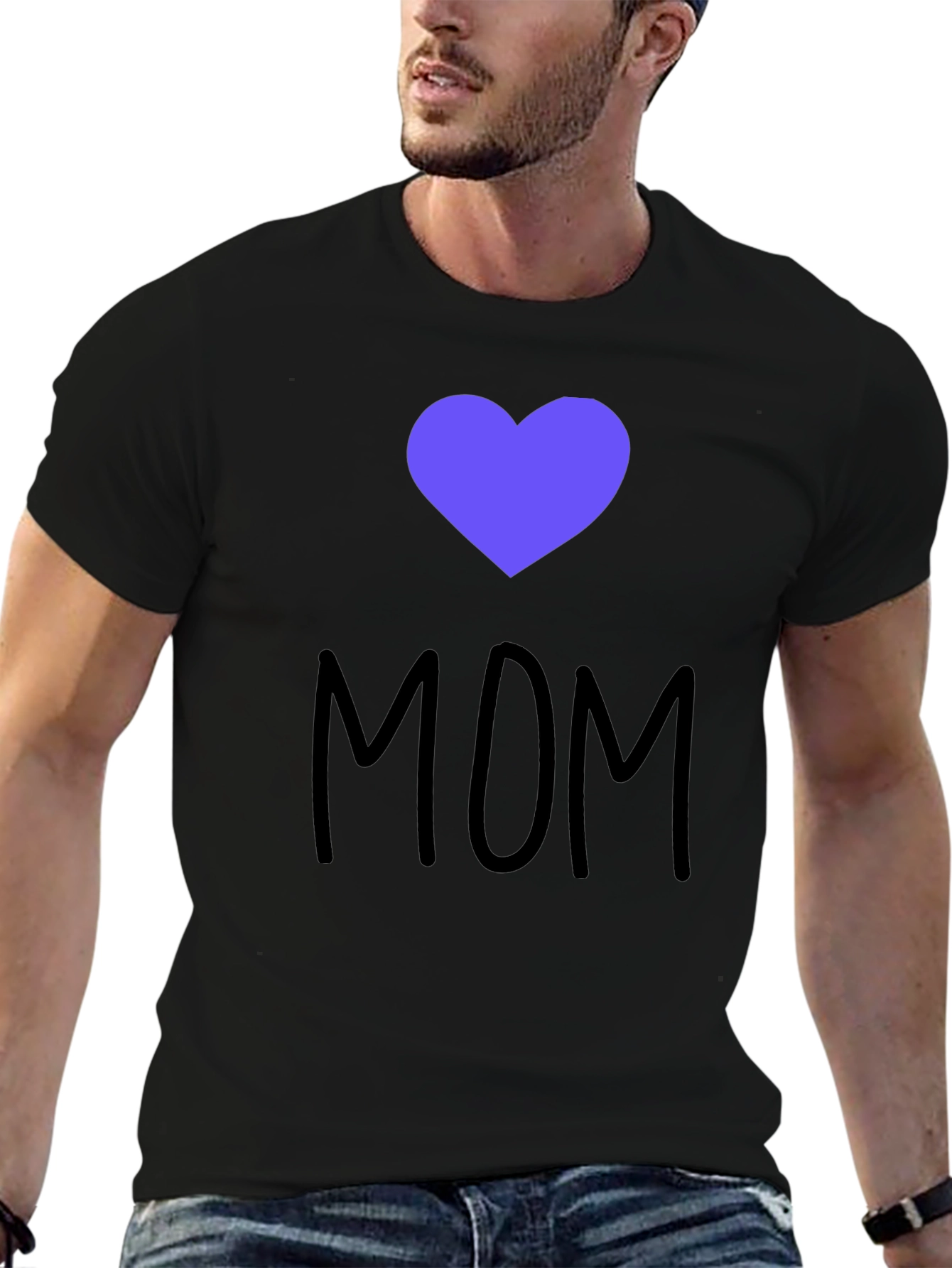 I Heart Mom T-Shirt - Black Cotton Blend
