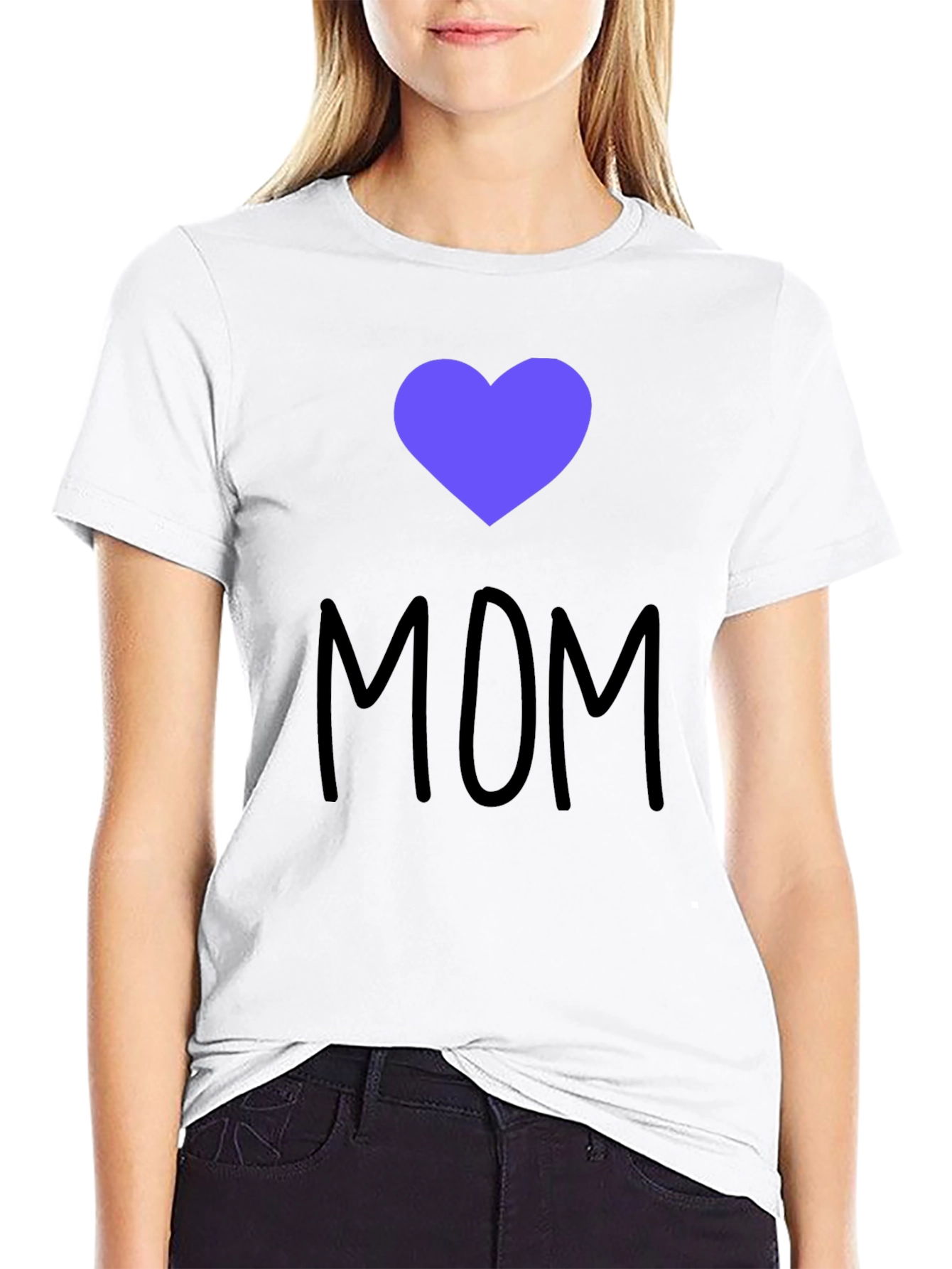 I Heart Mom T-Shirt - Black Cotton Blend