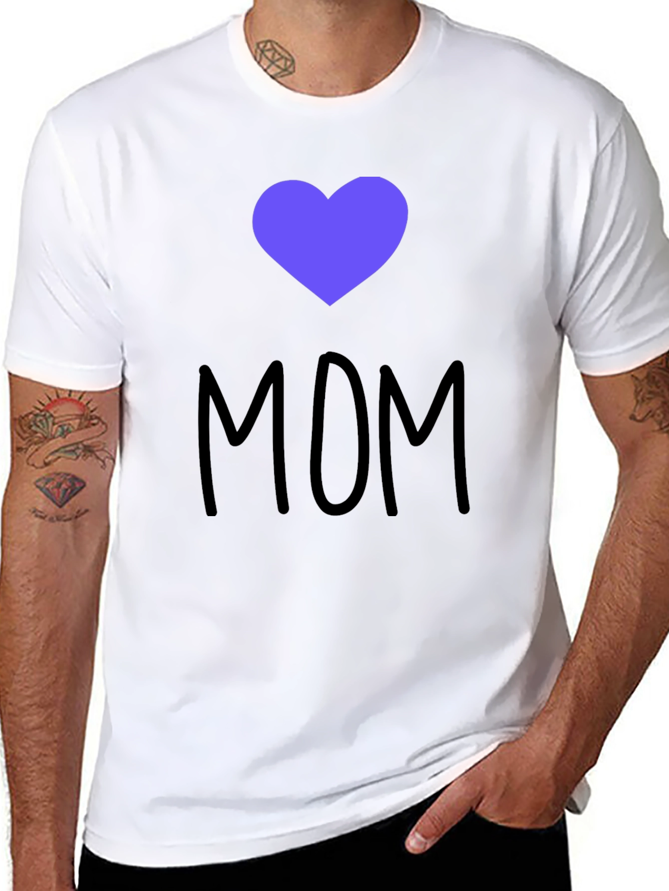 I Heart Mom T-Shirt - Black Cotton Blend