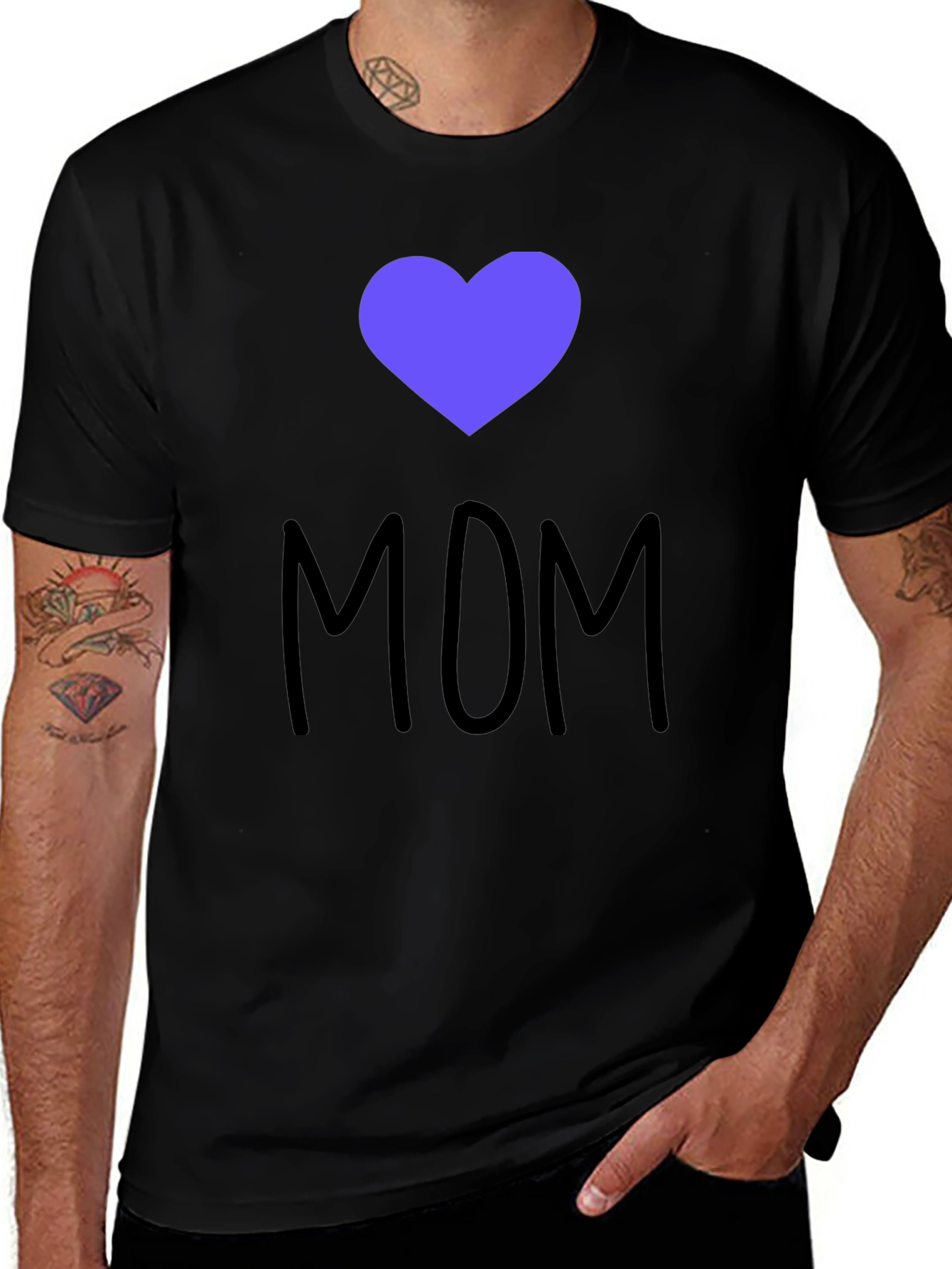I Heart Mom T-Shirt - Black Cotton Blend