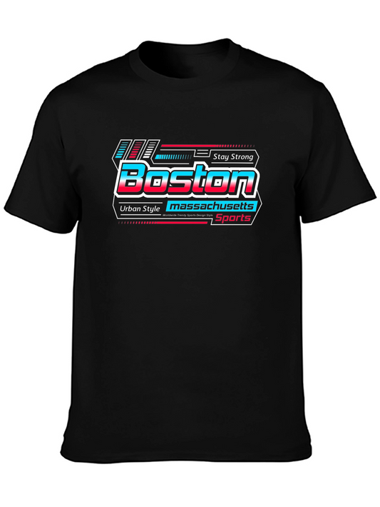 Boston Massachusetts Sports Urban Style Graphic Tee