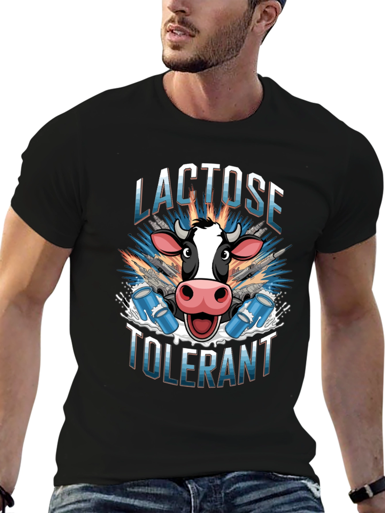 Lactose Tolerant Graphic Tee - Cow Milk Design