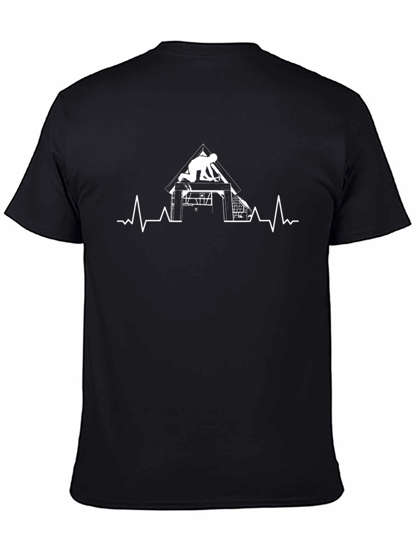 Construction Worker Heartbeat Graphic T-Shirt