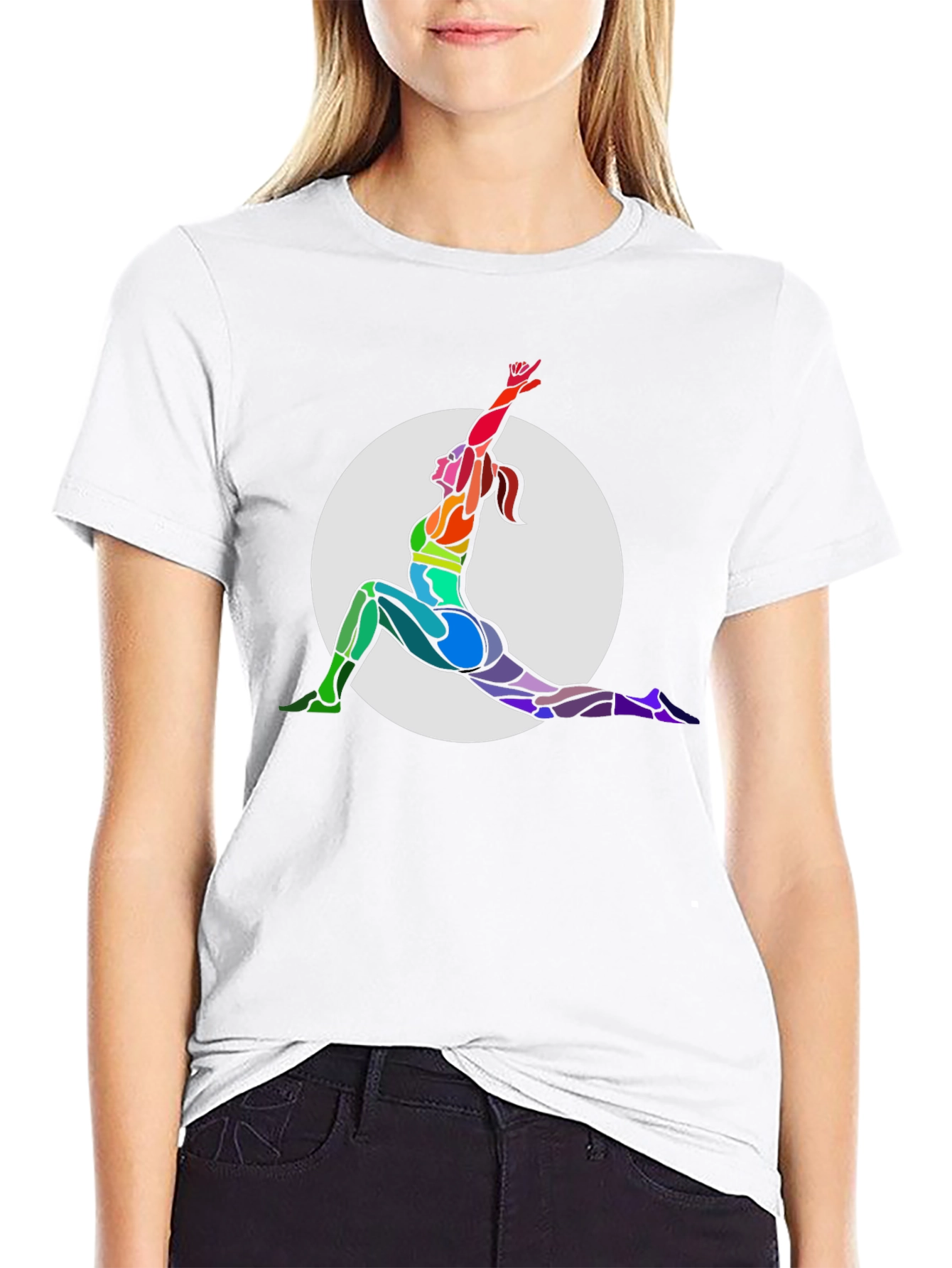 Rainbow Yoga Pose Graphic T-Shirt