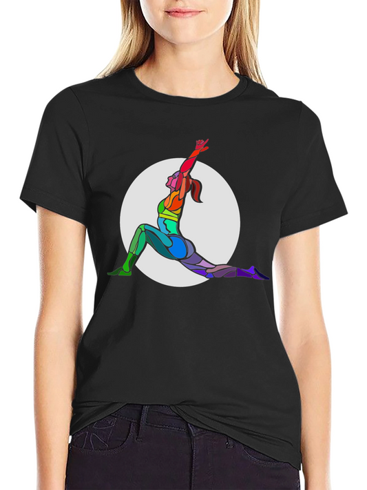 Rainbow Yoga Pose Graphic T-Shirt