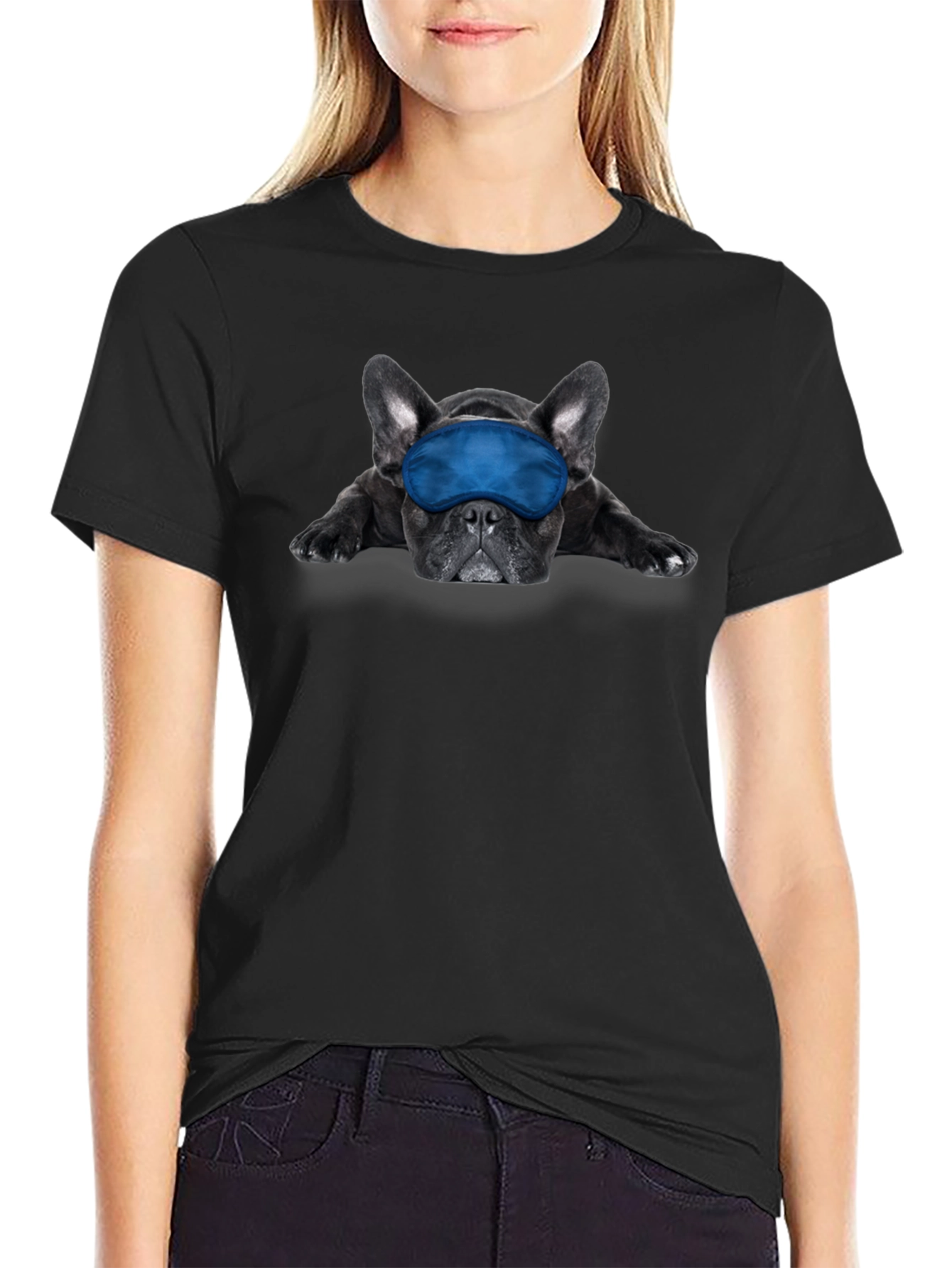 Dog with Sleep Mask Graphic Tee