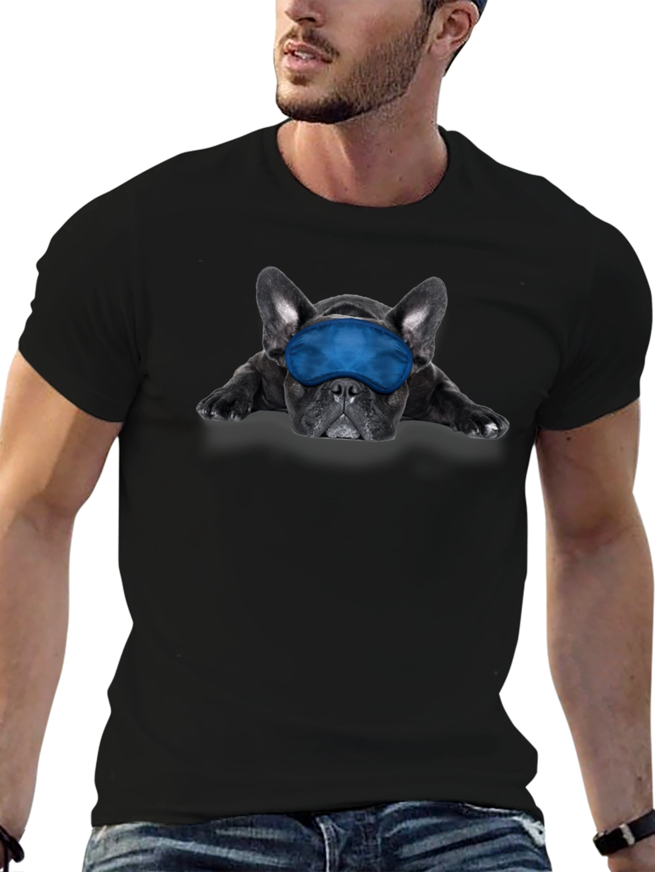 Dog with Sleep Mask Graphic Tee